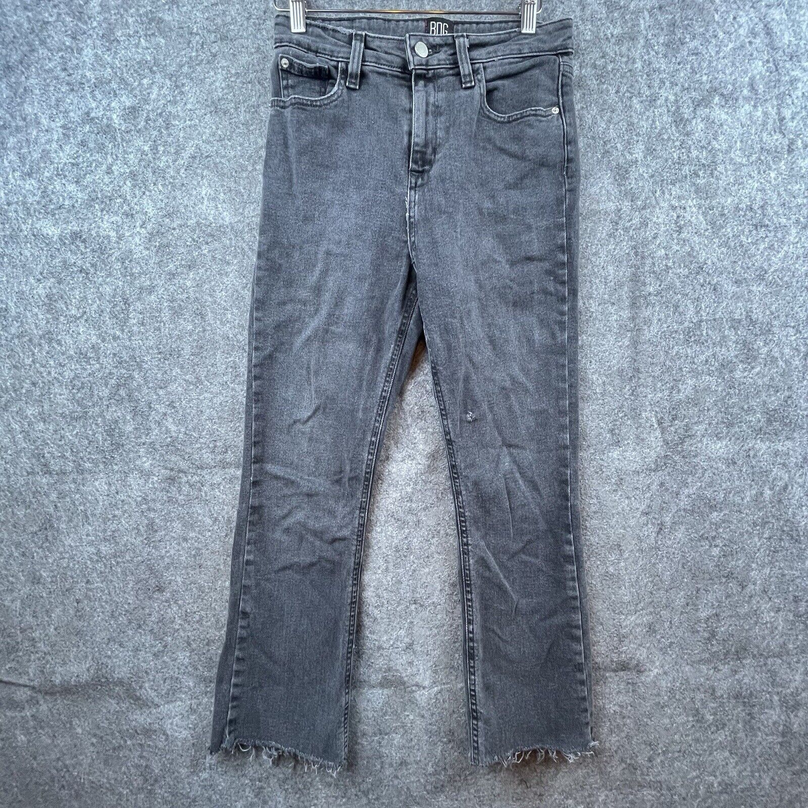 Bdg BDG Jeans Womens 26 Grey High Rise Kick Flare Crop Raw Fray Size 26" / US 2 / IT 38 - 1 Thumbnail