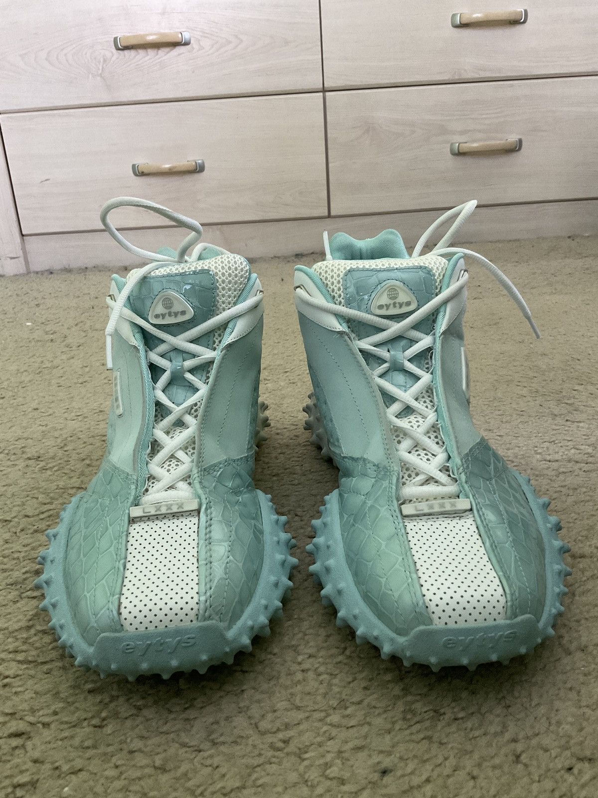 Eytys Eytys “APHEX” High Top Sneakers in Mint Blue Size US 11.5 / EU 44-45 - 9 Thumbnail