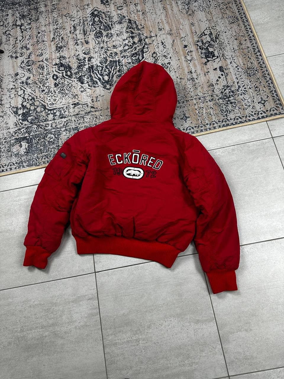 Ecko Unltd. × Southpole Crazy Thick Ecko Unltd Red Fur Y2K Rap SK8 Bomber Jacket Size US XL / EU 56 / 4 - 15 Thumbnail
