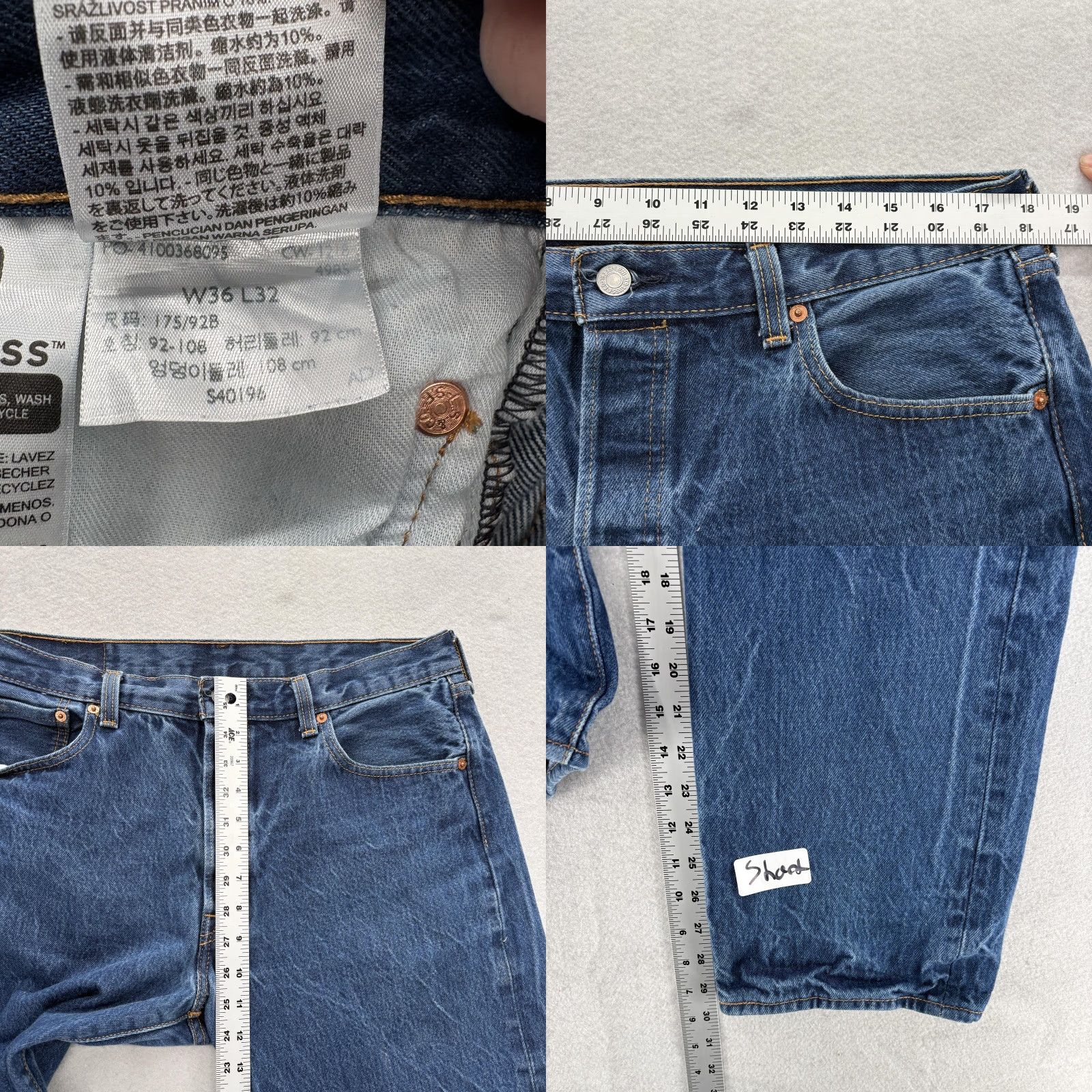 Levi's VINTAGE Levi's 501 Jeans Mens 36x30 Blue Medium Wash Button Fly Straight Denim Jeans Mens 36 Blue Medium 501 Straight Vintage Size US 36 / EU 52 - 8 Thumbnail