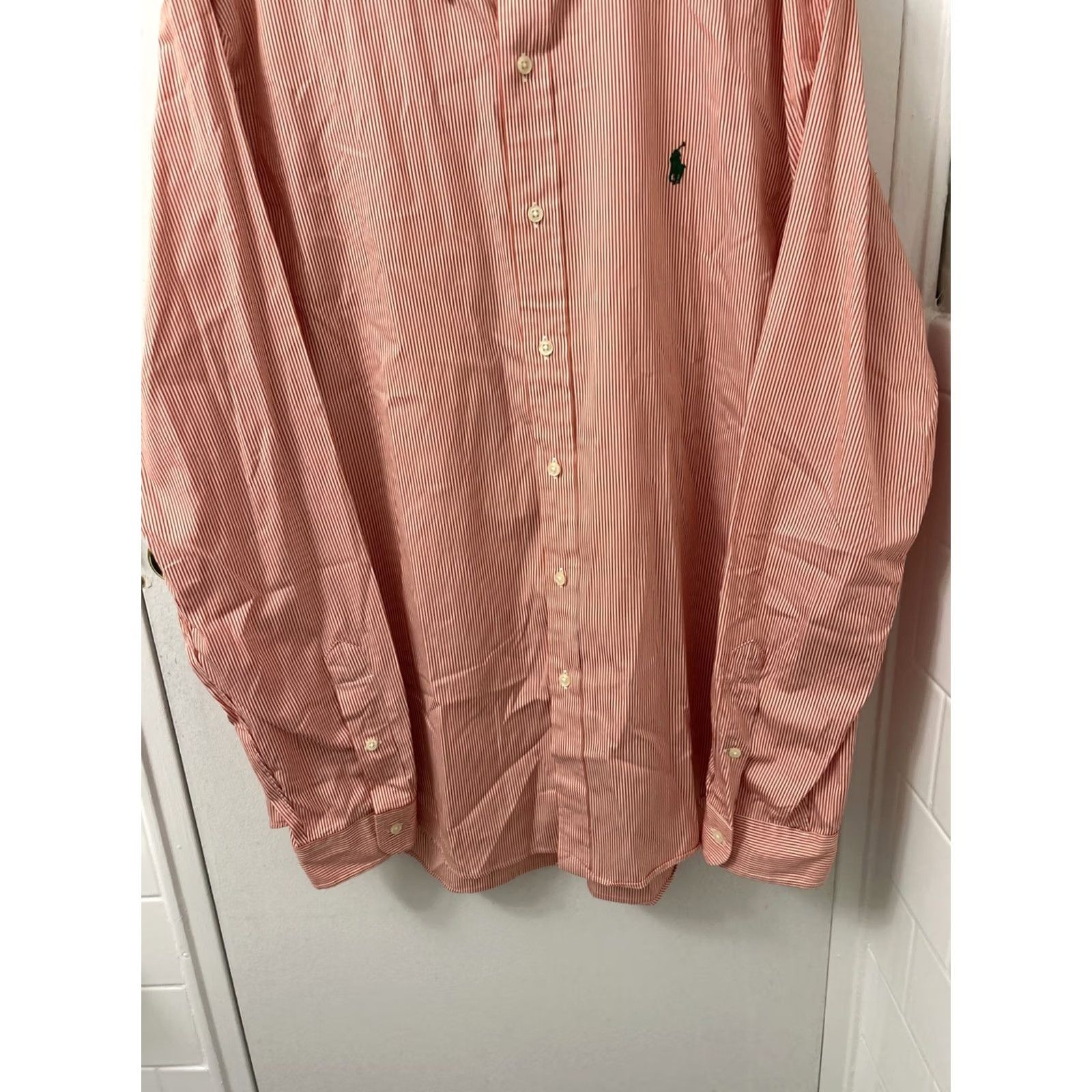 Polo Ralph Lauren Ralph Lauren Shirt Mens Large Red Pink Striped Button Down Green Pony L/S Size US L / EU 52-54 / 3 - 3 Thumbnail