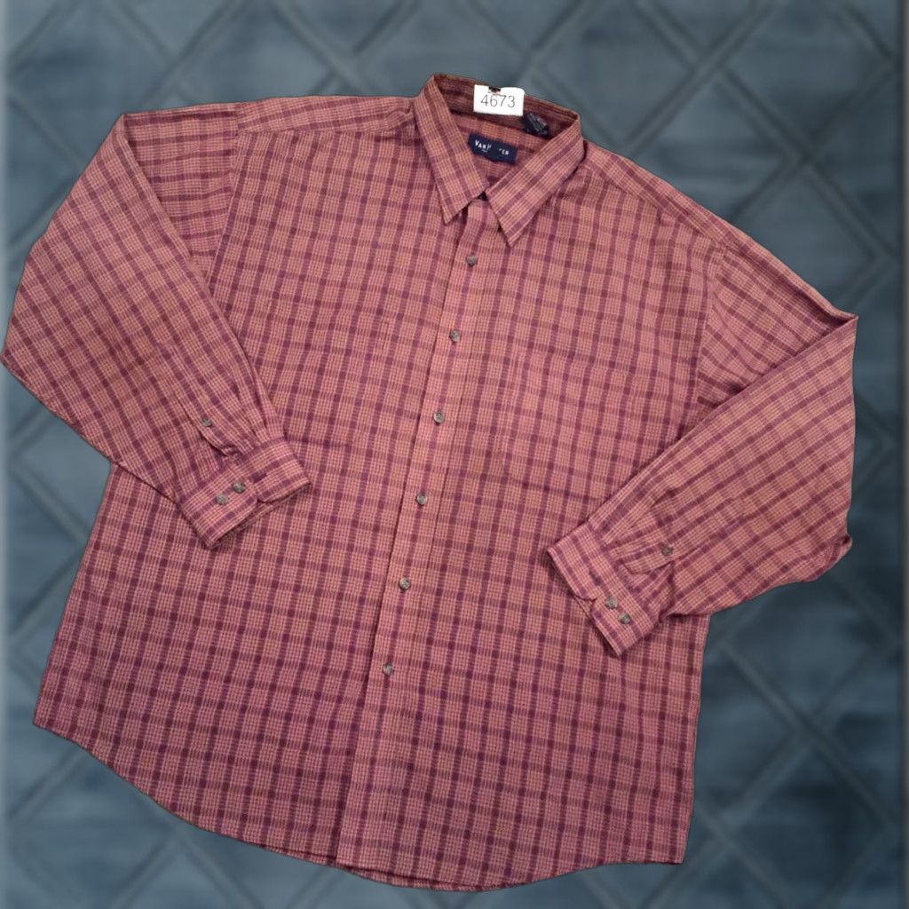 Van Heusen Van Heusen Shirt Mens Large Red Beige Plaid Long Sleeve Button Up Size US L / EU 52-54 / 3 - 1 Thumbnail