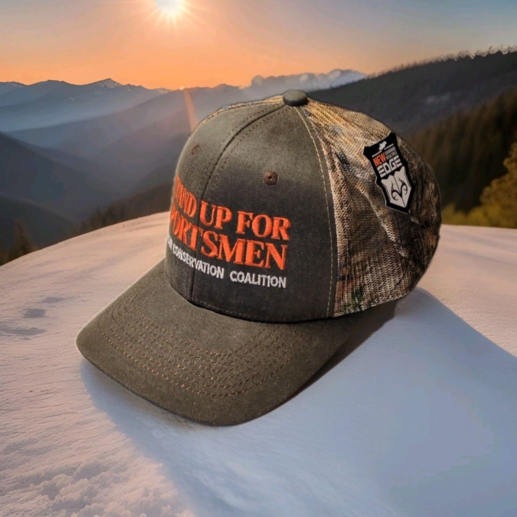 Port Authority Port Authority Hat Adjustable Brown Strapback Camouflage Canvas Cotton Nylon American Conservation Coalition Sports Logo Mens Size ONE SIZE - 3 Thumbnail