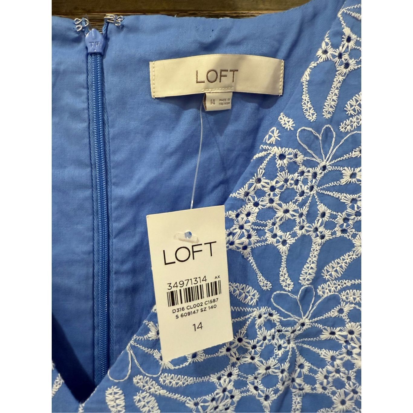 Loft Loft NWT Eyelet Belted Flutter Sleeve Swing Dress Sz 14 Size XL / US 12-14 / IT 48-50 - 6 Thumbnail