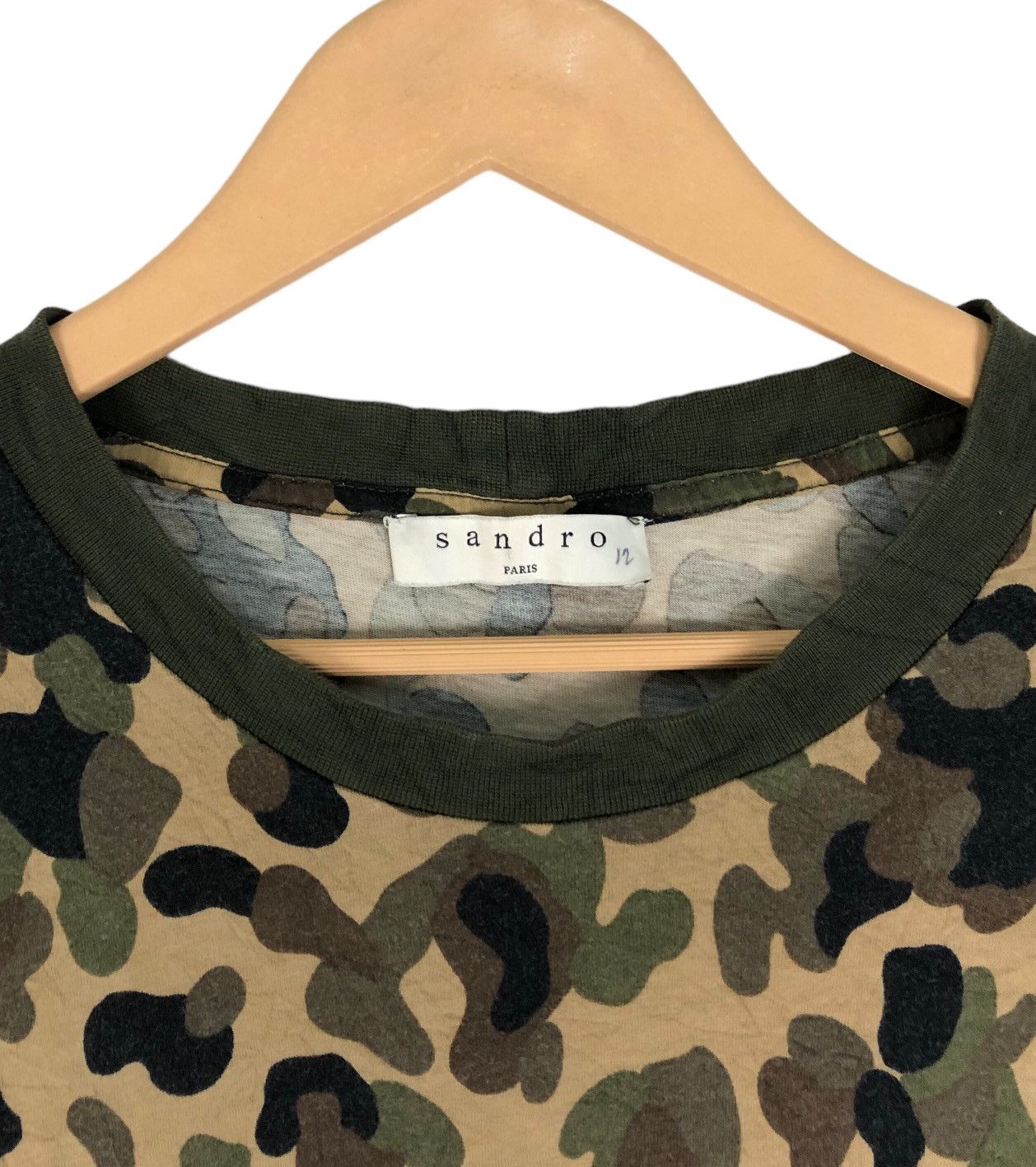 Sandro Sandro Paris Camo T Shirt Made In France Size US M / EU 48-50 / 2 - 8 Thumbnail