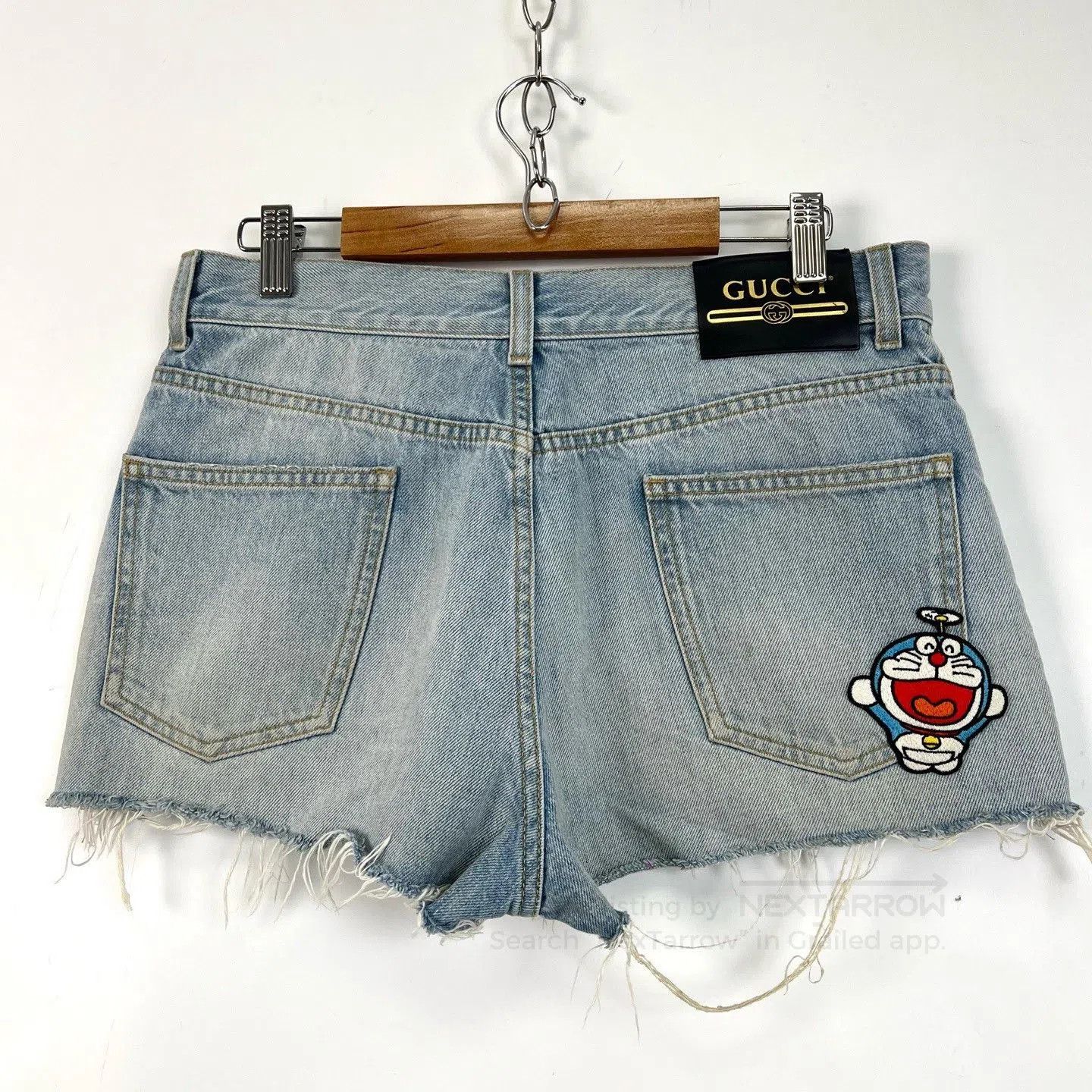 Gucci Gucci x Doraemon Blue Embroidery Denim Shorts. Size 28" / US 6 / IT 42 - 2 Thumbnail