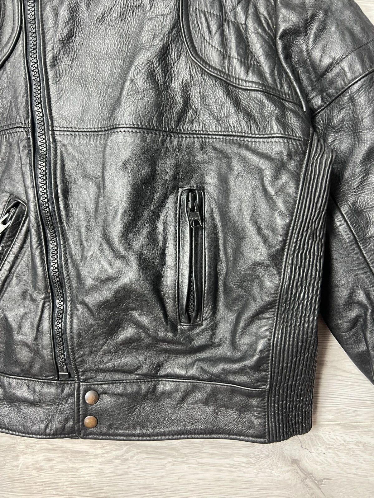 Genuine Leather Vintage Heavyweight Biker Motorcycle Leather Jacket Racing Size US M / EU 48-50 / 2 - 10 Thumbnail