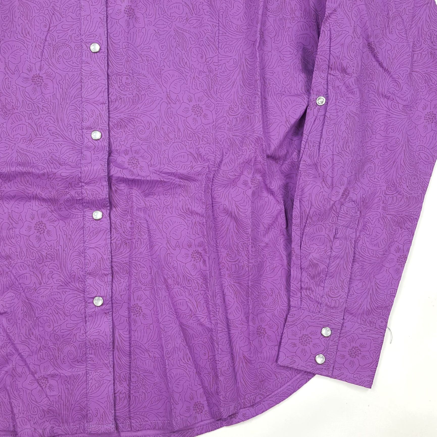 Wrangler Wrangler Purple Pearl Snap Women's Size XL Western Button Up Collar Shirt Top Size XL / US 12-14 / IT 48-50 - 3 Thumbnail