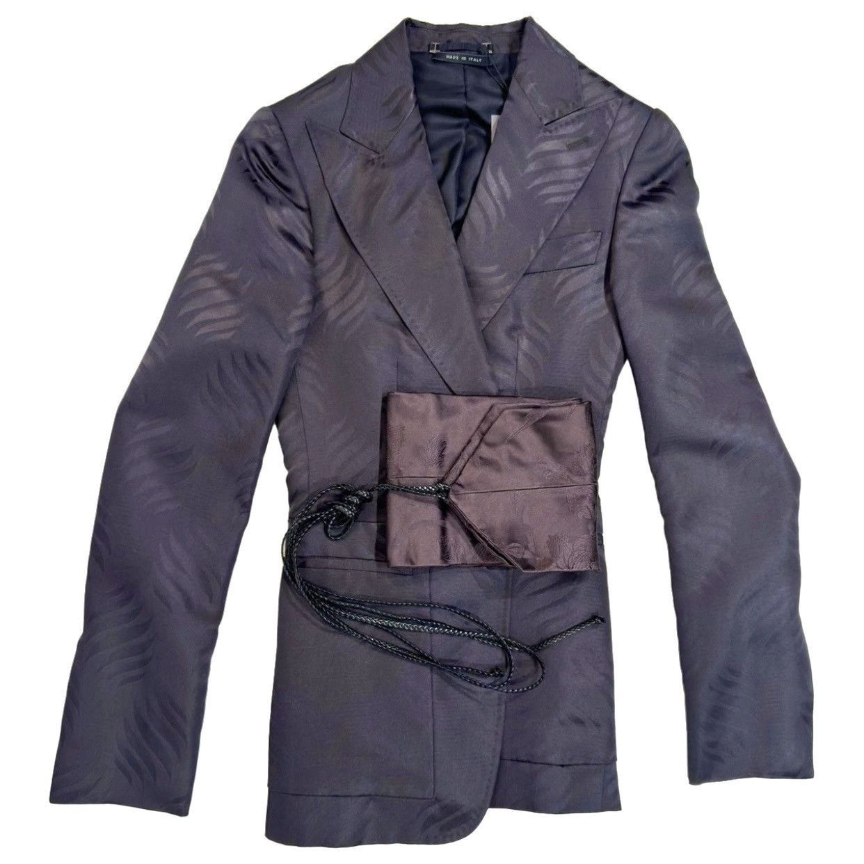 Gucci × Tom Ford Gucci by Tom Ford leaf print plum silk blazer Size XS / US 0-2 / IT 36-38 - 1 Thumbnail