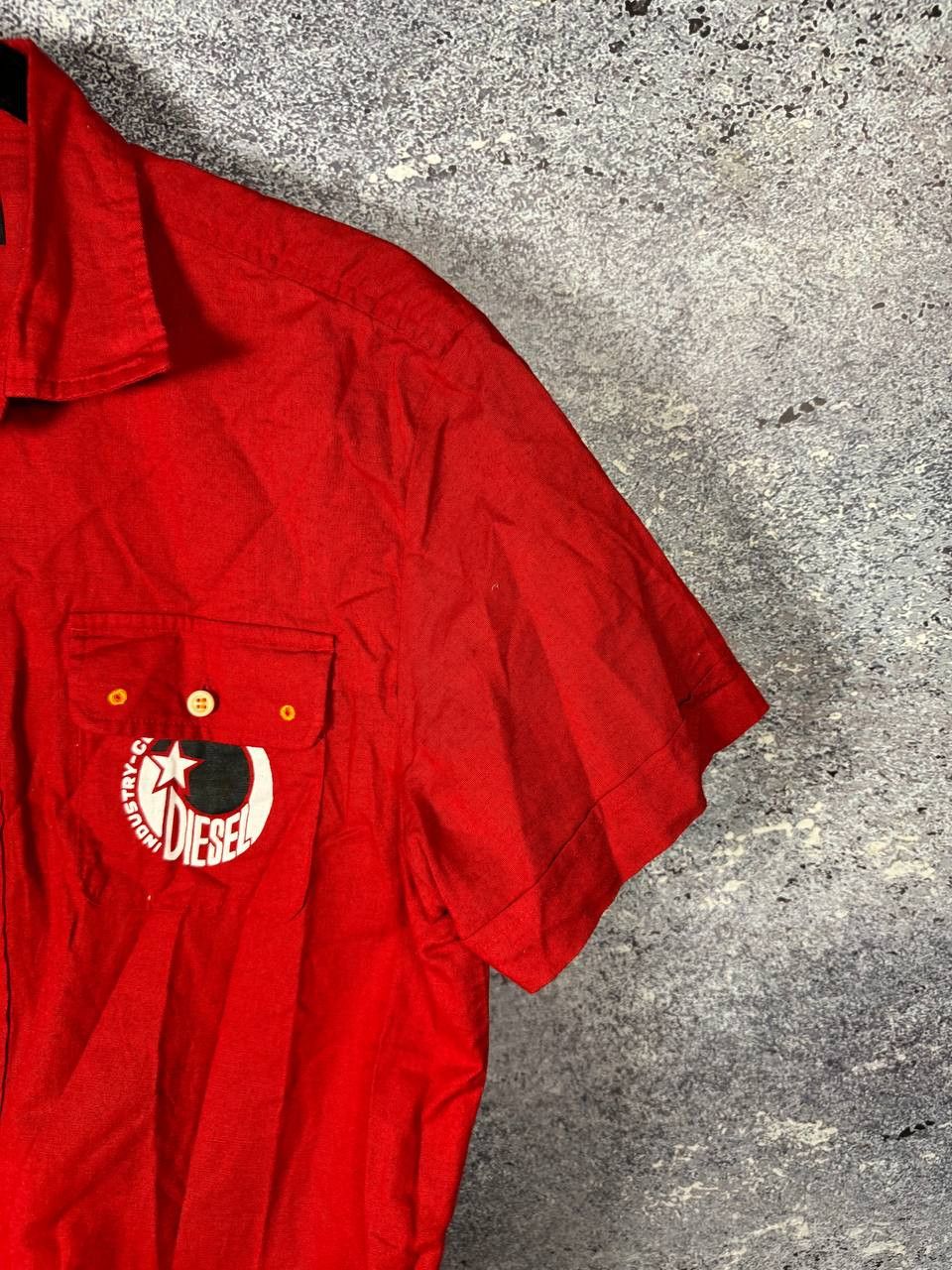 Diesel × Vintage Vintage Diesel Linen Shirt Short Sleeve Red y2k Small Size US S / EU 44-46 / 1 - 7 Thumbnail
