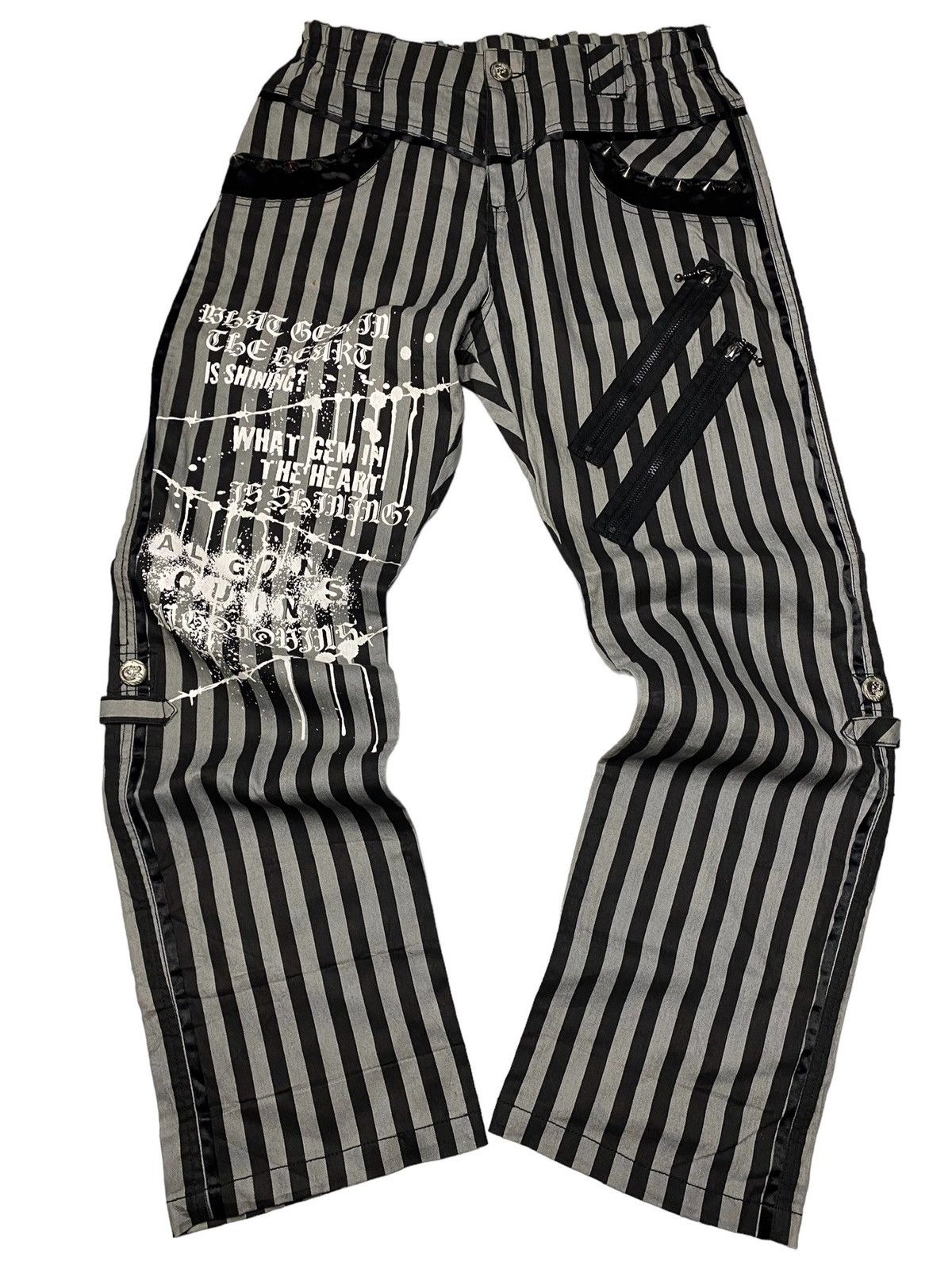 If Six Was Nine 2000's Algonquins Poem Punk Tribal Studded Pants Size US 29 - 1 Thumbnail