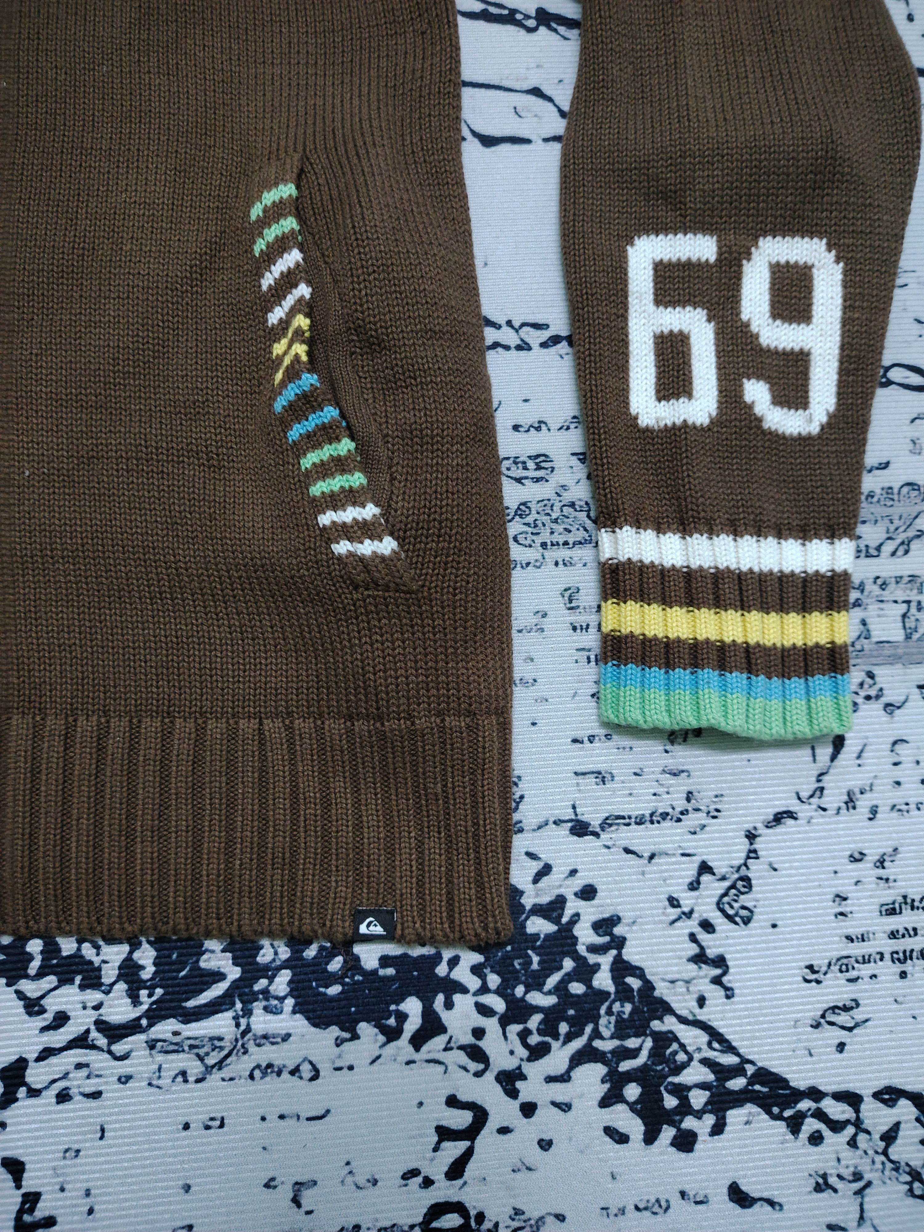 Quicksilver Quicksilver 2000’s Rainbow Stripes Knitted Zipper Sweater Size US L / EU 52-54 / 3 - 4 Thumbnail