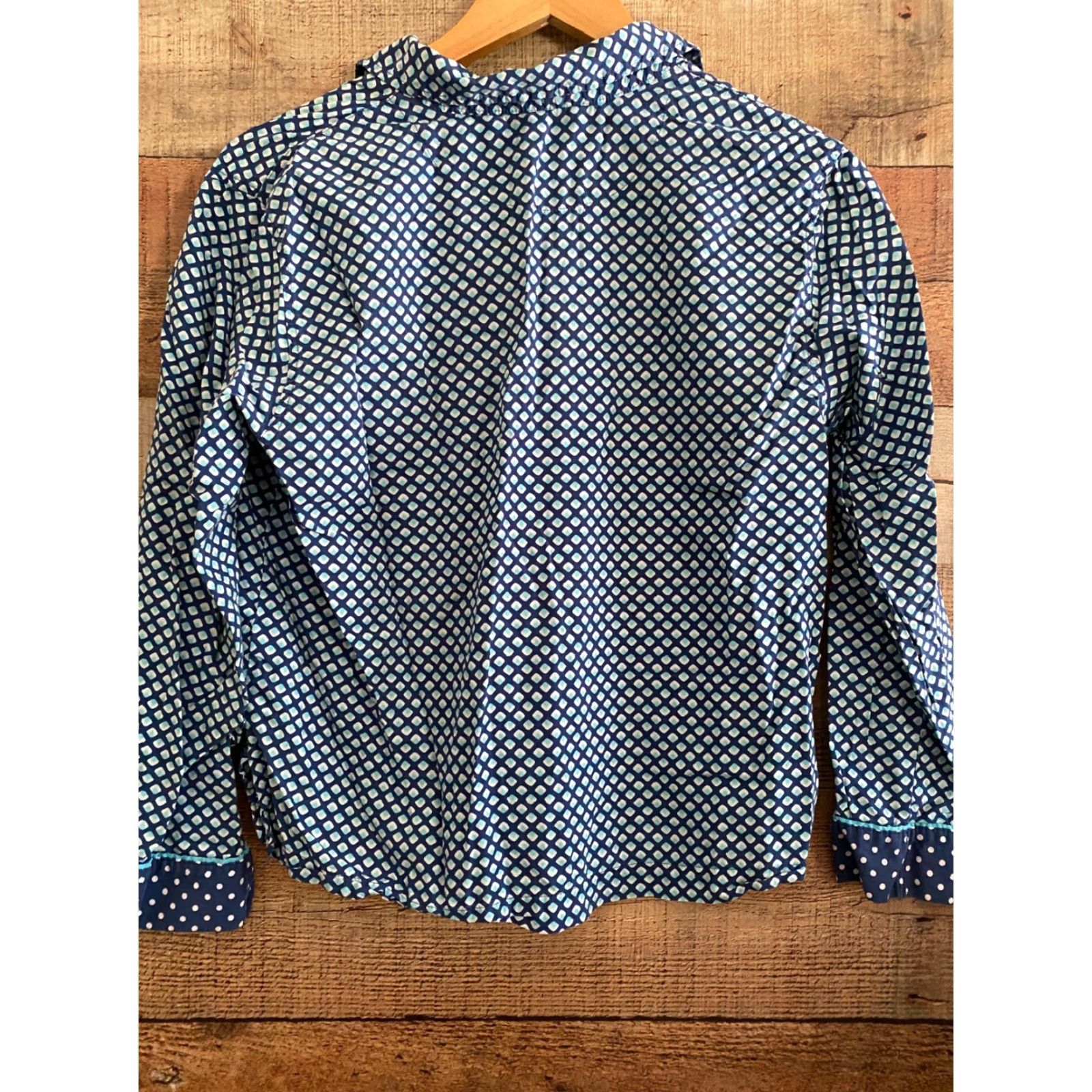 Victoria's Secret VINTAGE Victoria's Secret Button Down Pajama Shirt Top Small Short Blue White Size S / US 4 / IT 40 - 4 Thumbnail