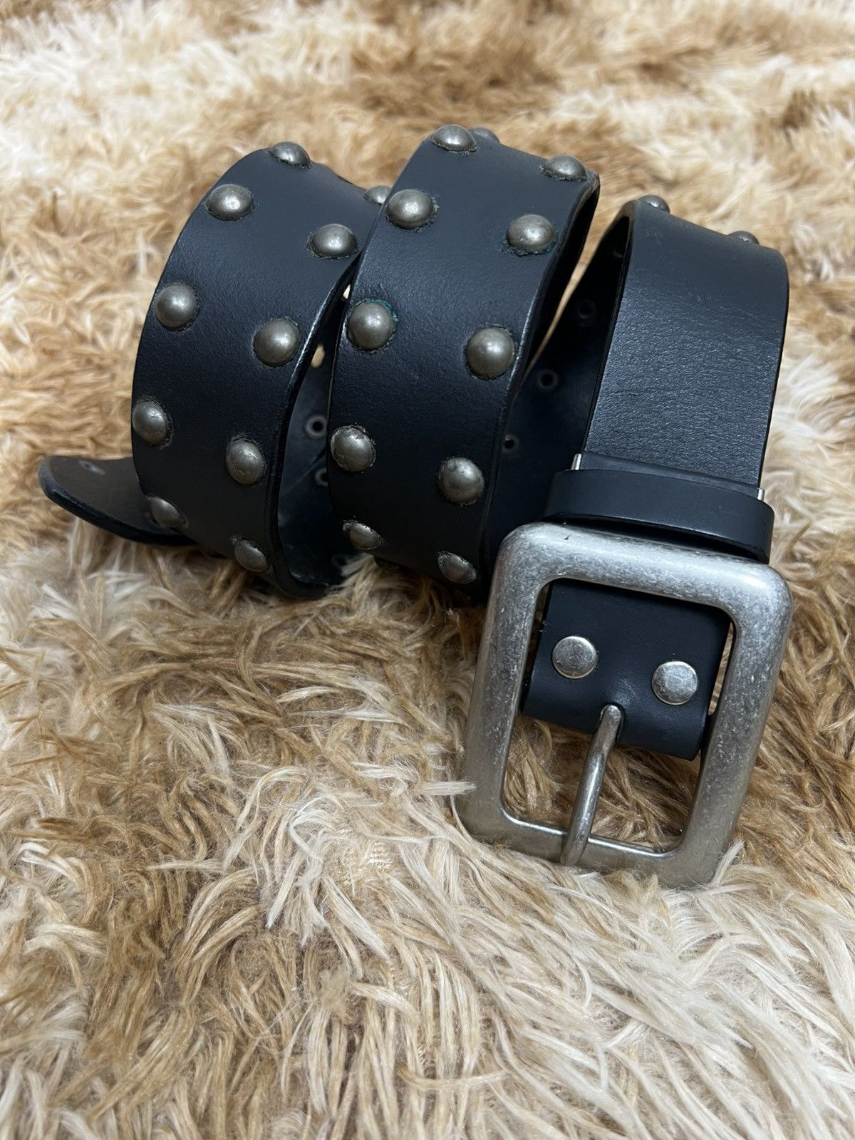 Japanese Brand Vintage Studded Leather Belt | Grunge Punk 90s Aesthetic Size ONE SIZE - 1 Thumbnail