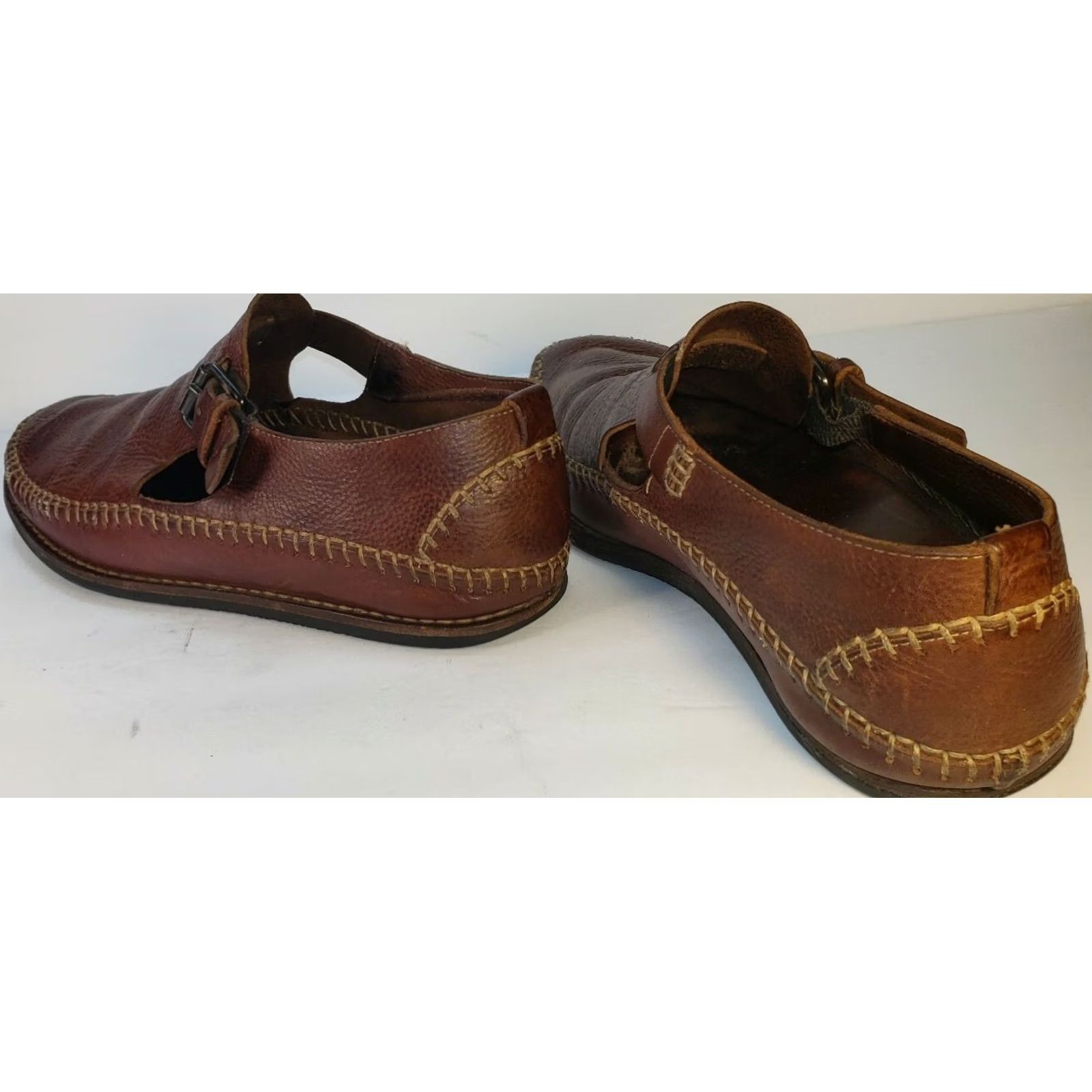 Cole Haan Cole Haan Hand Sewn Flats Loafer Mens 8.5M Brown Leather Buckle, Brass, Flat, Pre-owned, Vintage Style Size US 9 / EU 42 - 7 Thumbnail