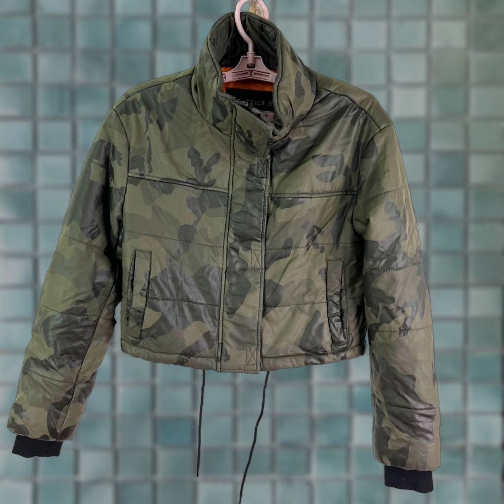 Bagatelle NYC Coated Camo Puffer Womens Jacket Size XS
