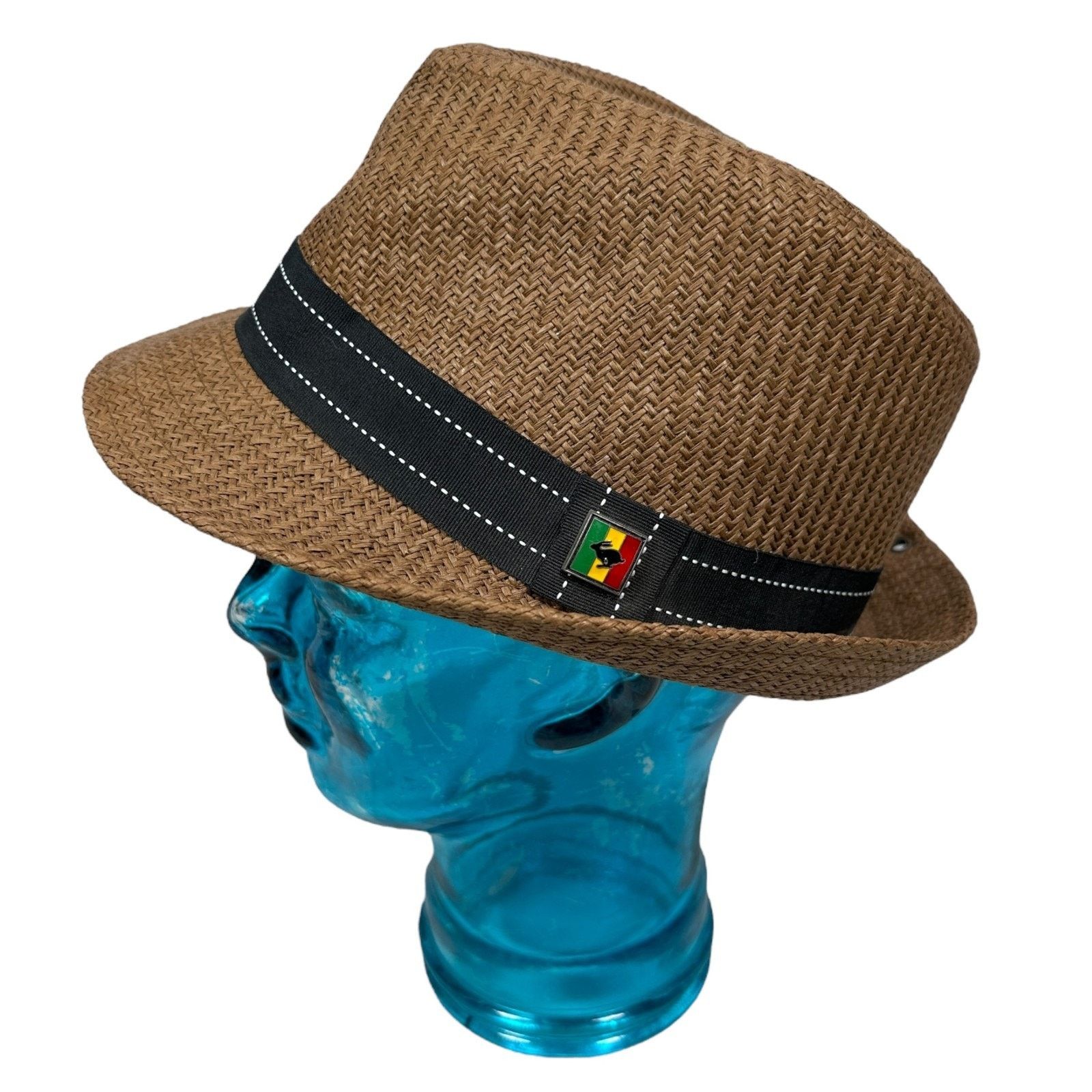 Other Peter Grimm Fedora Hat Brown Black Striped Band Paper Cap Size ONE SIZE - 3 Thumbnail