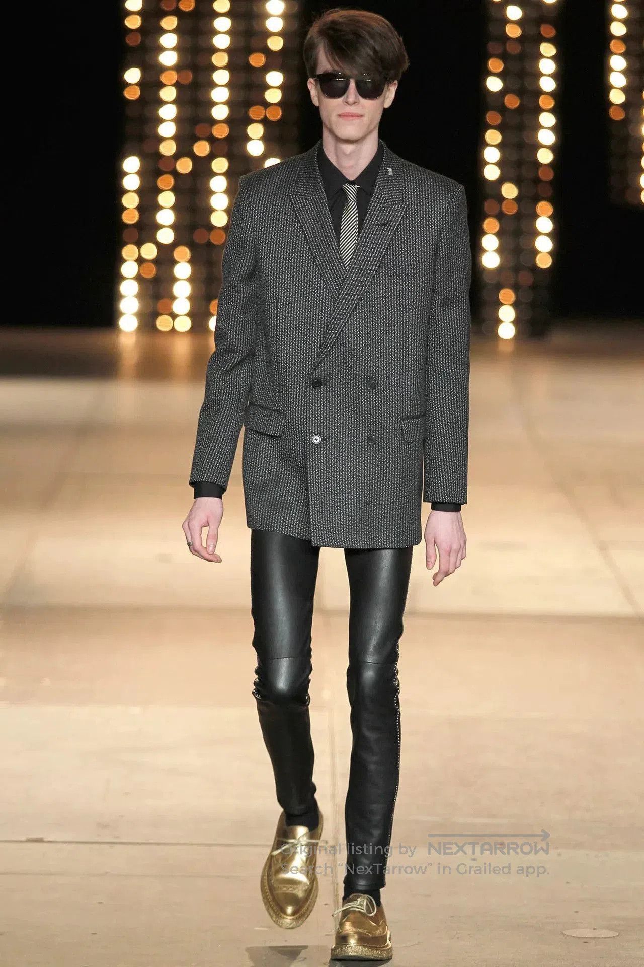 Hedi Slimane Saint Laurent Fall 2014 Men's Gold Shoe. Size US 6.5 / EU 39-40 - 2 Thumbnail