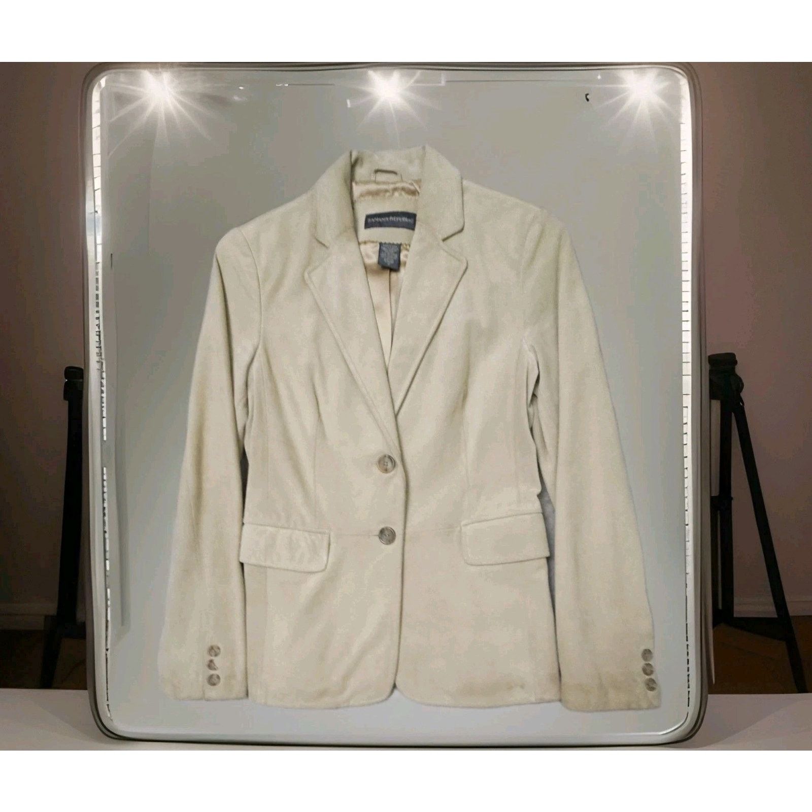 Banana Republic Banana Republic 100% Suede Genuine Leather Blazer Jacket 0 Size XS / US 0-2 / IT 36-38 - 3 Thumbnail