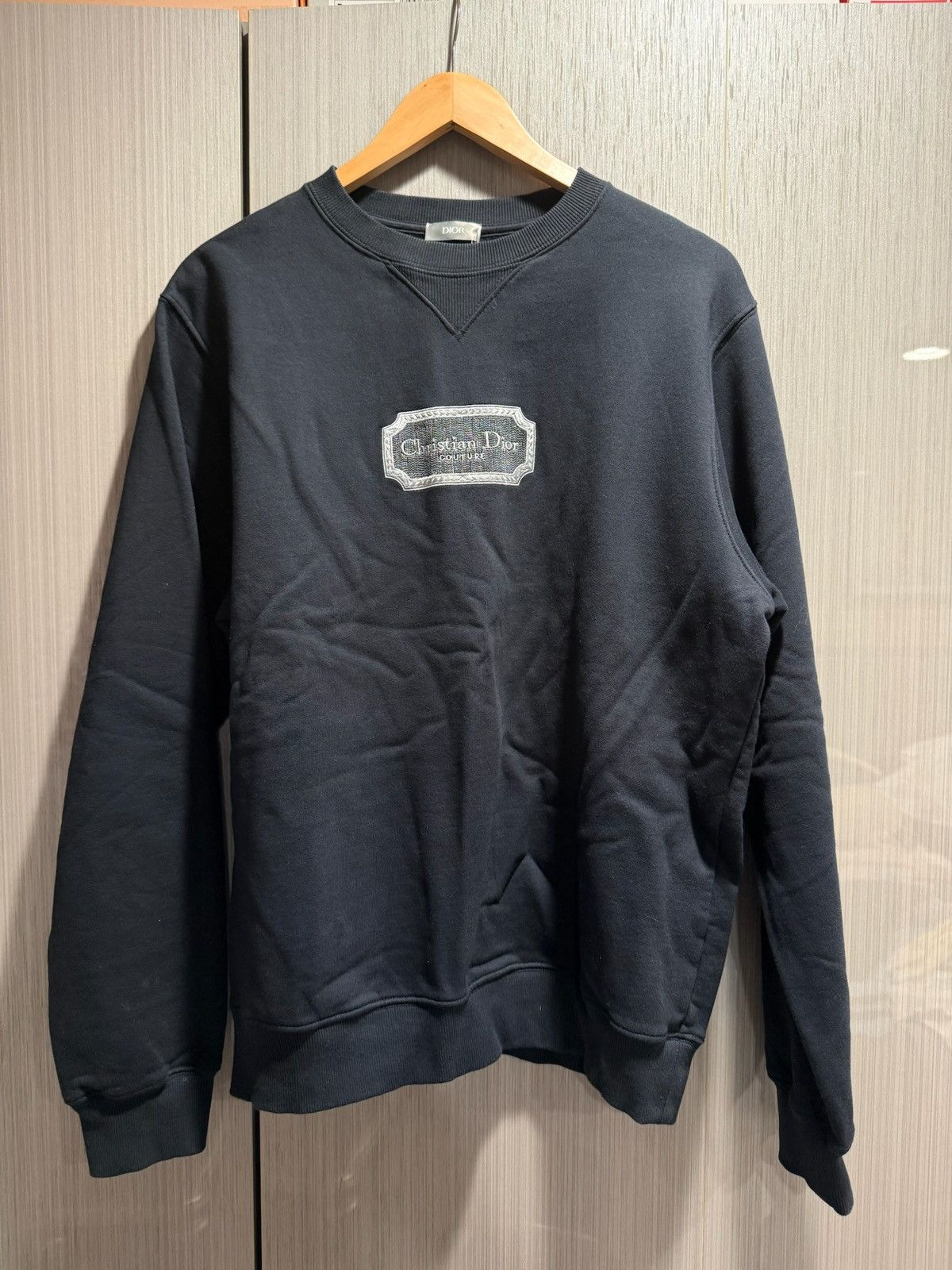 Dior Dior Navy Couture Logo Sweatshirt Size US S / EU 44-46 / 1 - 1 Thumbnail