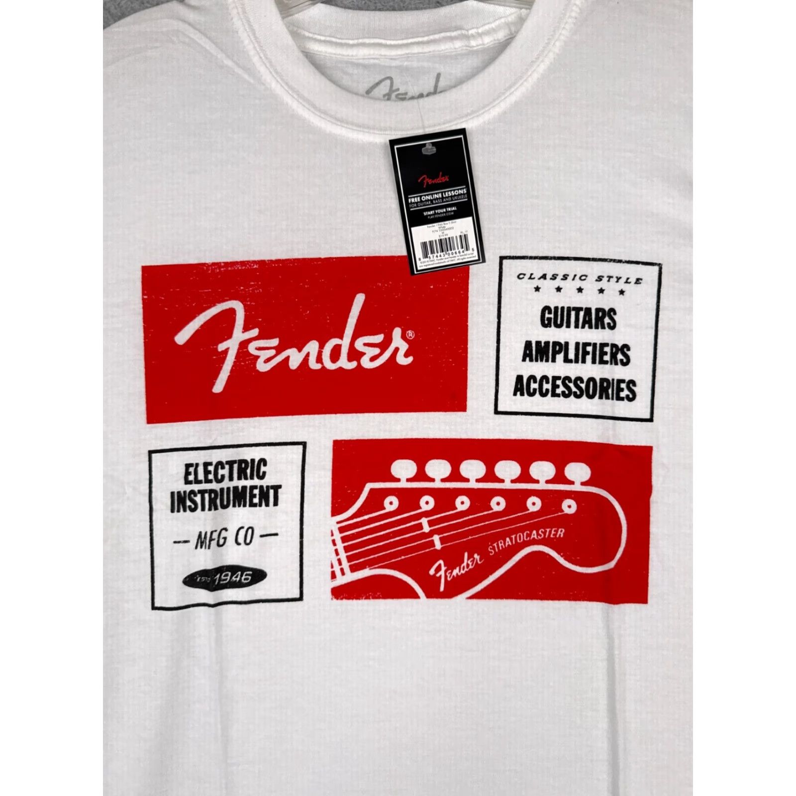 Fender Fender Shirt Men Medium White Red Guitar 1964 Stratocaster Amps Accessories TAGS Shirts Size US M / EU 48-50 / 2 - 6 Thumbnail