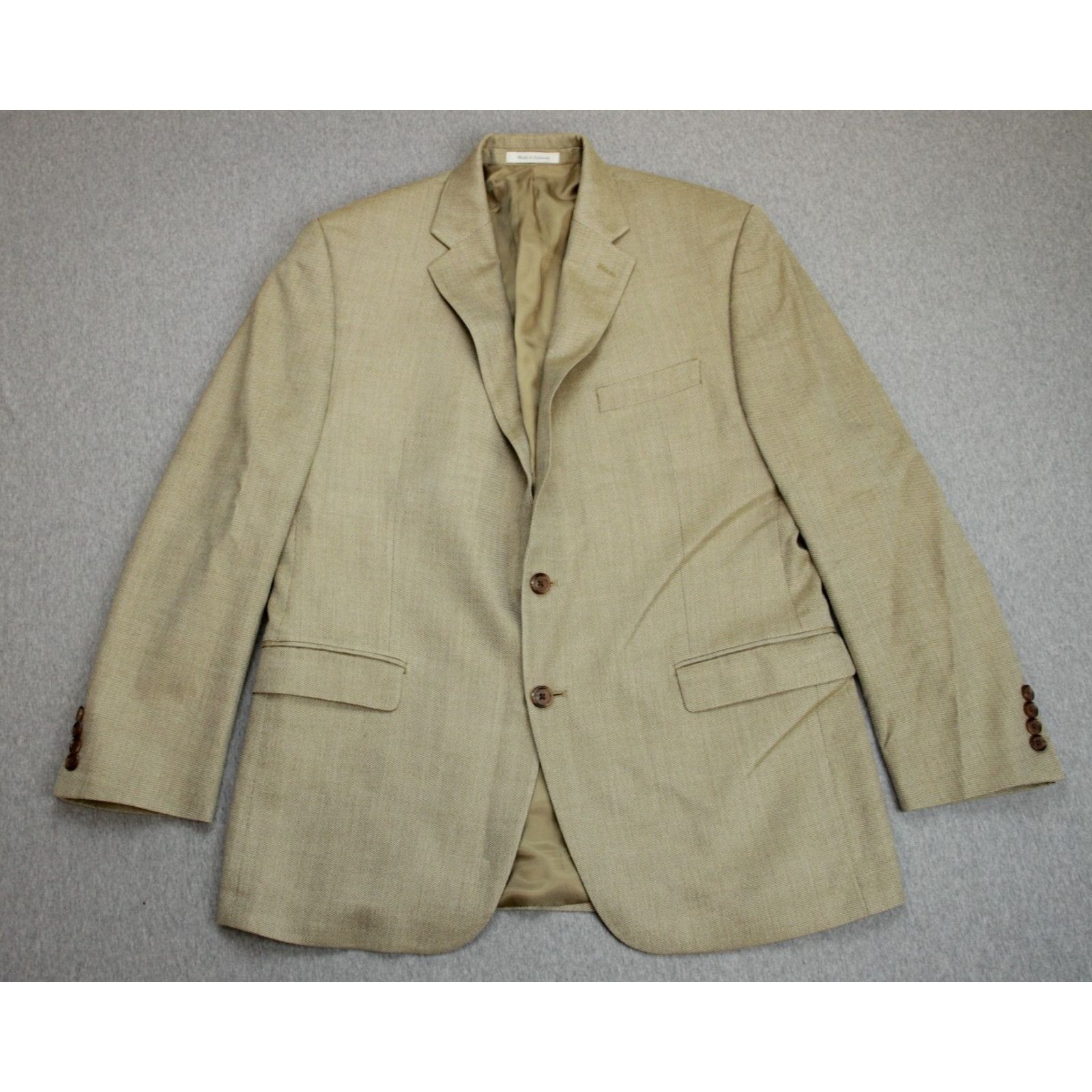 Lauren Ralph Lauren Lauren Ralph Lauren Blazer Mens Size 42R Beige Silk Wool Size 42R - 2 Thumbnail