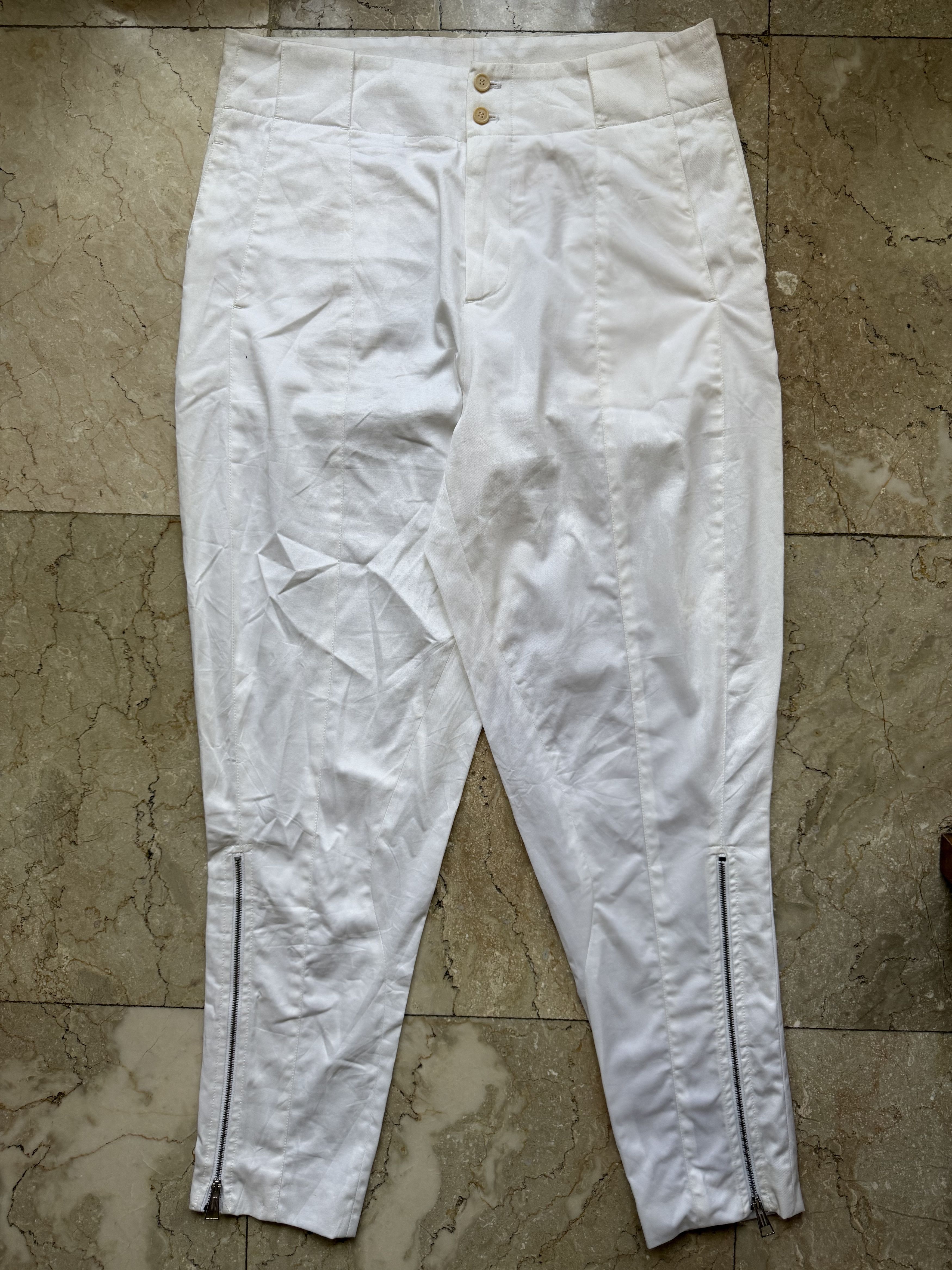 Neil Barrett Neil Barrett White Zip Trousers Size 40 (Slim Tapered) Size 27" / US 4 / IT 40 - 1 Thumbnail