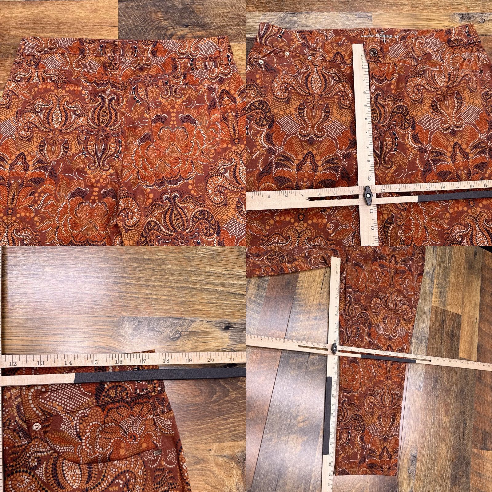 Vintage Chico's Chicos Jeans Jegging Womens 2.5 Orange Paisley High Rise Stretch Size 26" / US 2 / IT 38 - 8 Thumbnail
