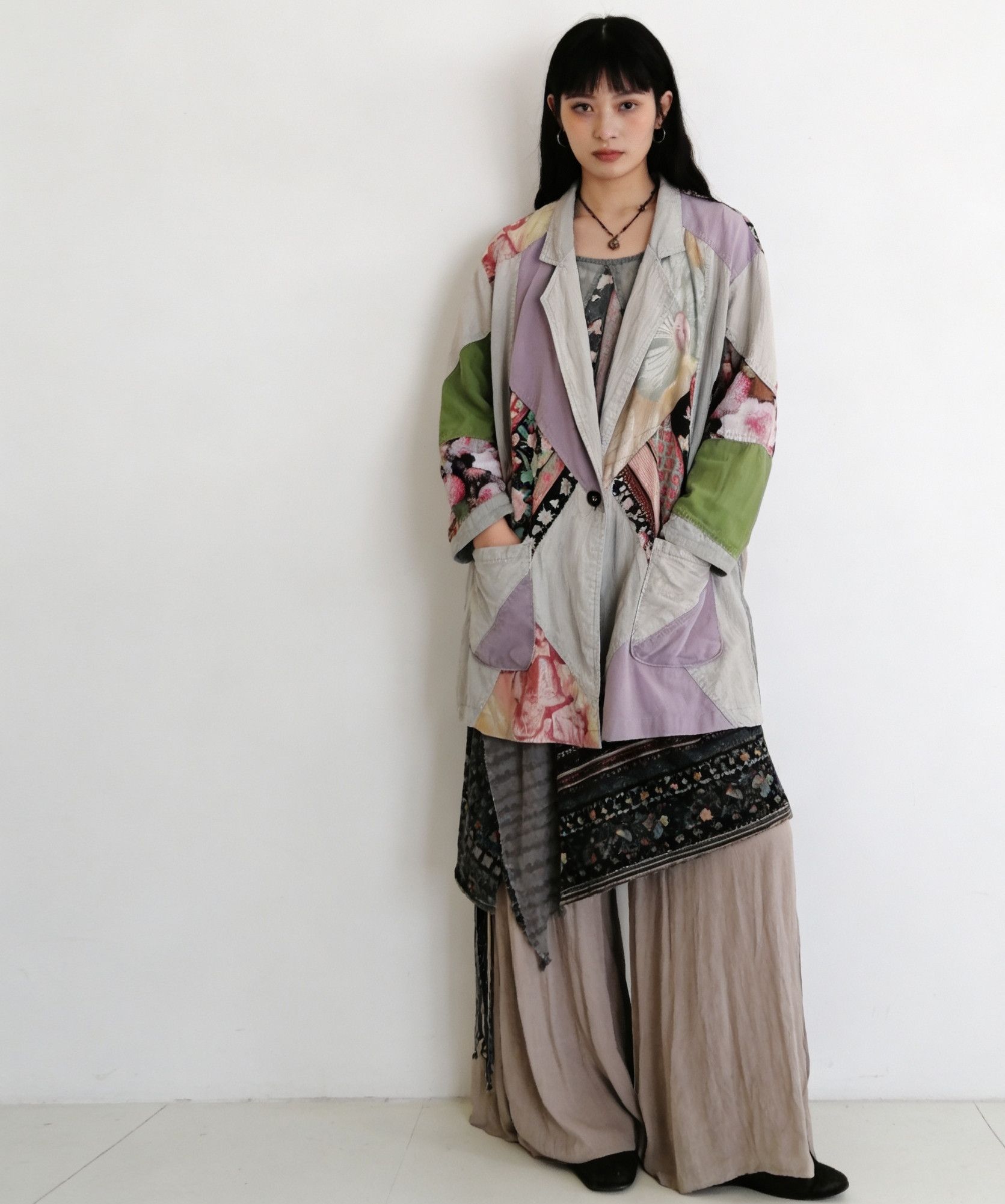 Japanese Brand VTG Bohemian Patchwork Linen Blend Oversized Blazer Jacket Size XL / US 12-14 / IT 48-50 - 1 Thumbnail