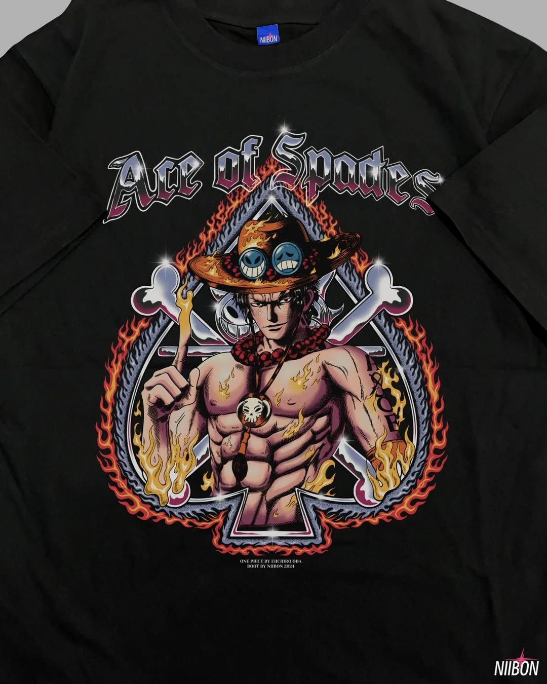 Anime × Japanese Brand × One Piece Modern Tee One Piece ACE : Ace Of Spades Size US XL / EU 56 / 4 - 3 Thumbnail