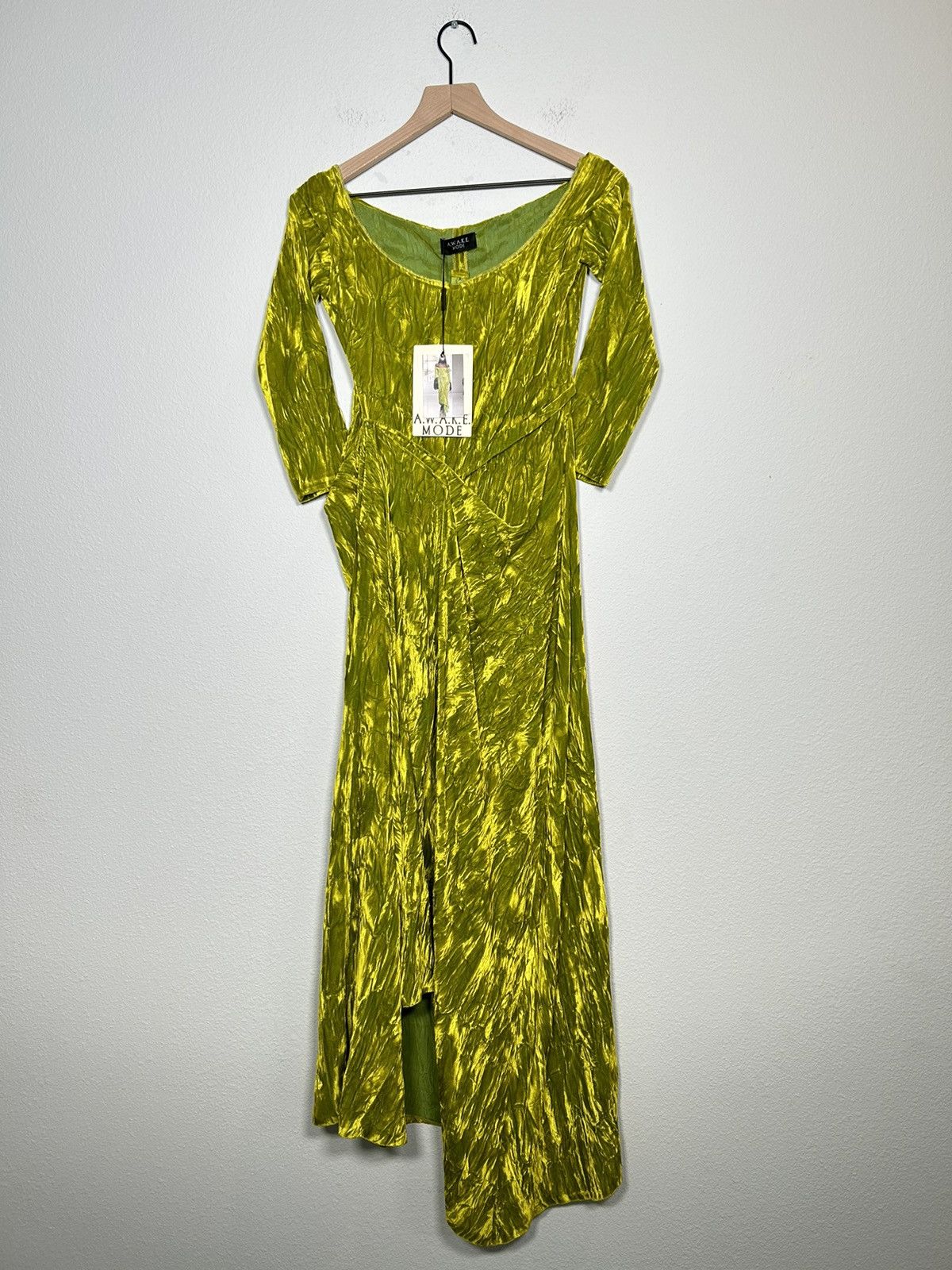 A.W.A.K.E. MODE AW23 Runway crushed velvet drape dress Size S / US 4 / IT 40 - 1 Thumbnail