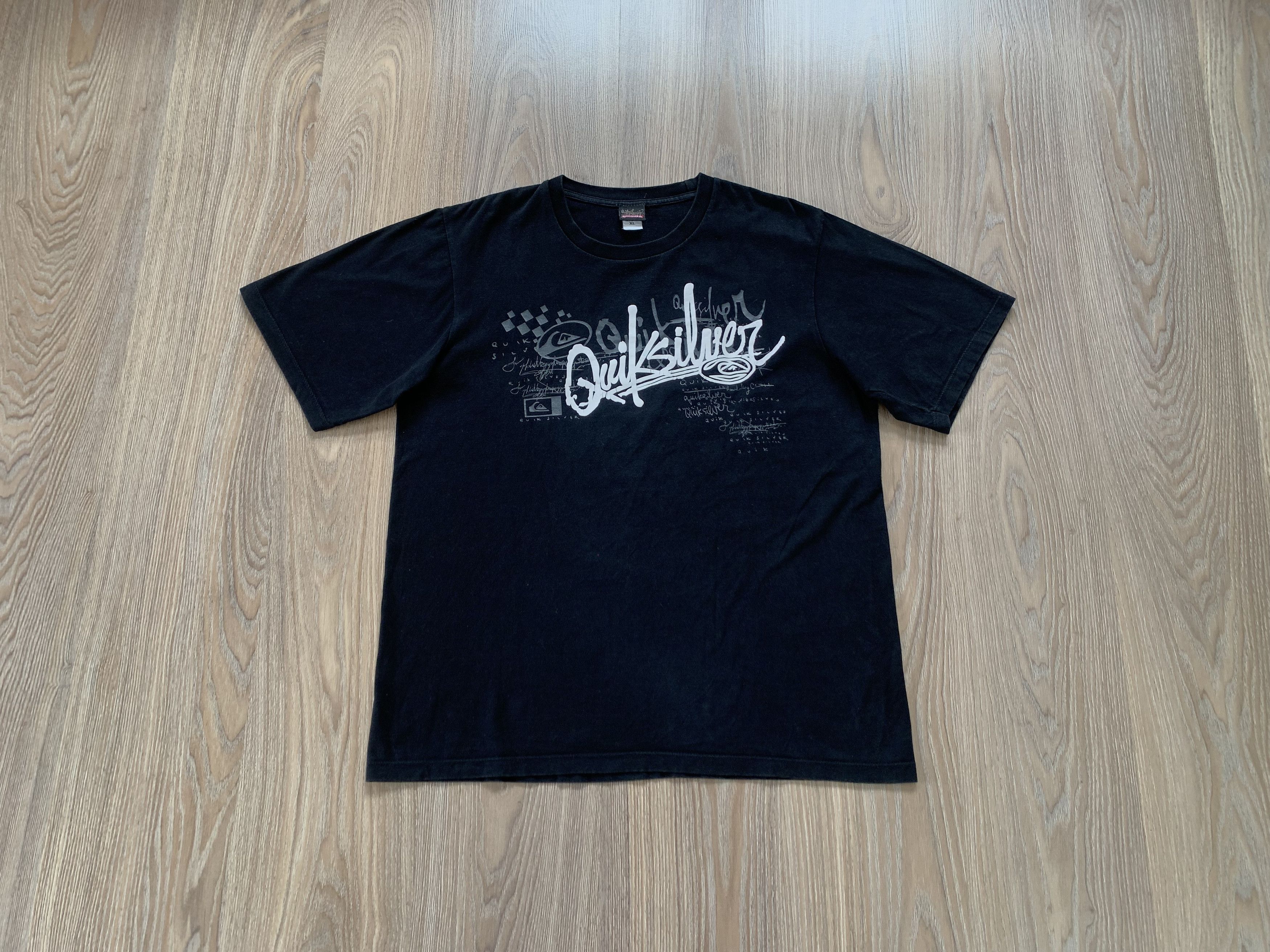 Quicksilver Vintage Quicksilver Cotton Black Printed T Shirt Size US XL / EU 56 / 4 - 1 Thumbnail