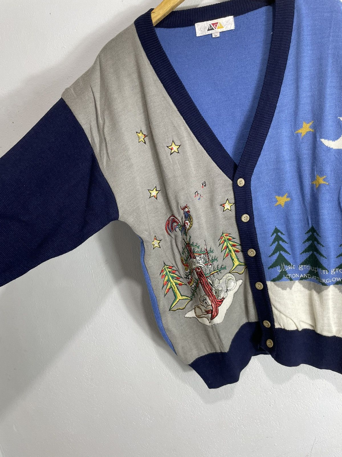 Beauty Beast × Hysteric Glamour × Vintage Rare Vintage Zodiac Cube Village Cardigan Size US L / EU 52-54 / 3 - 2 Thumbnail