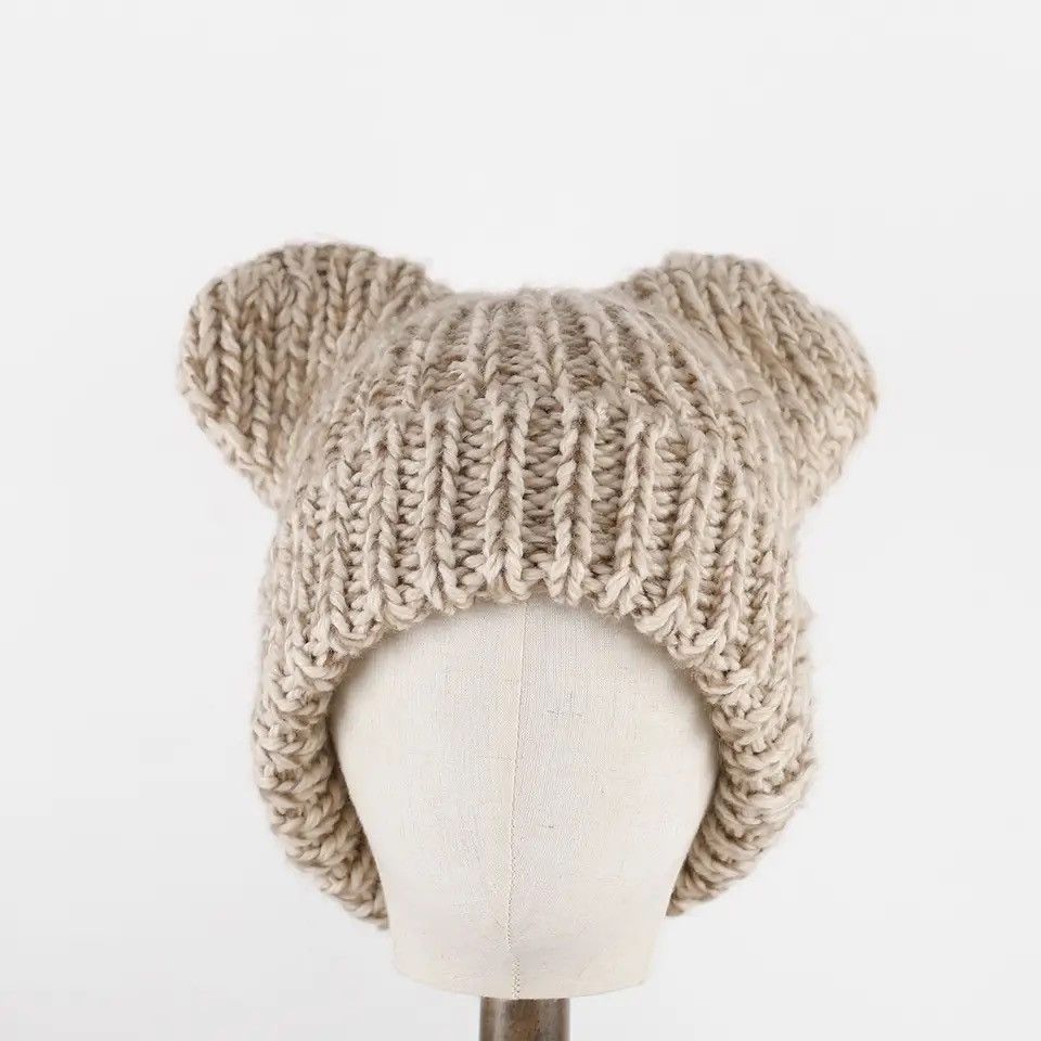 Japanese Brand × Vintage Beanie Spicy Girl Hat cute Bear Ear Size ONE SIZE - 1 Thumbnail