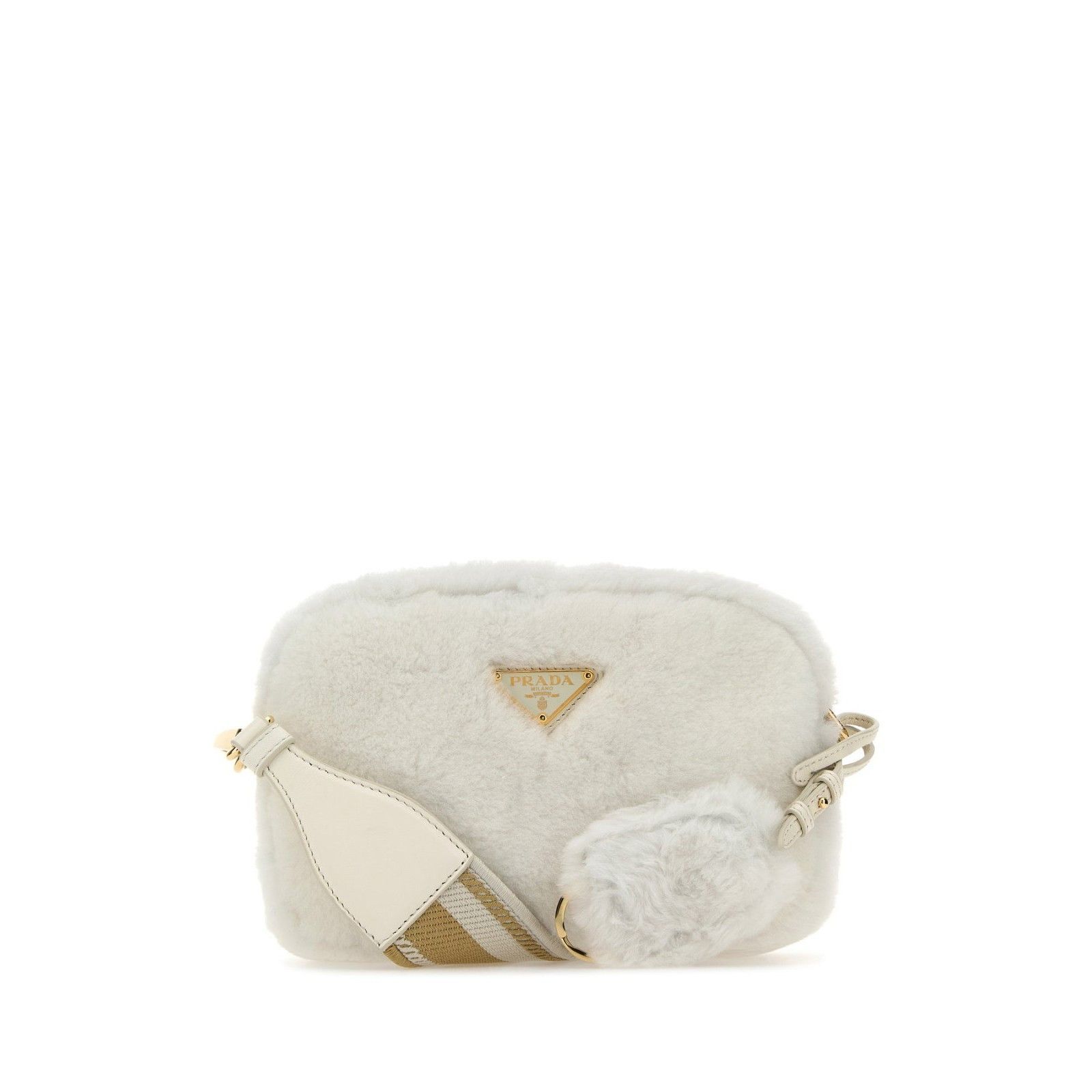Prada PRADA White Shearling Leather Shoulder Bag New And Authentic Size ONE SIZE - 1 Thumbnail