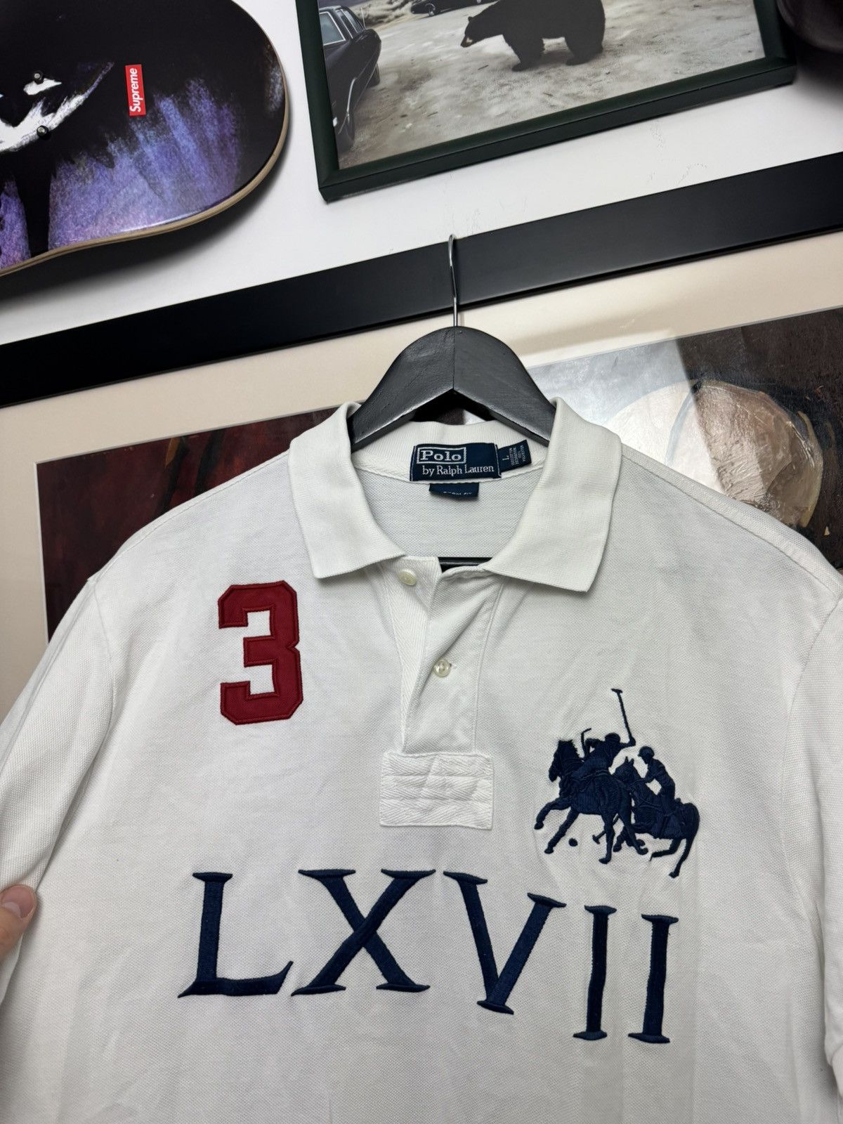 Polo Ralph Lauren Polo Ralph Lauren White Tee Chief Keef Hype Big Logo Rare Size US L / EU 52-54 / 3 - 3 Thumbnail