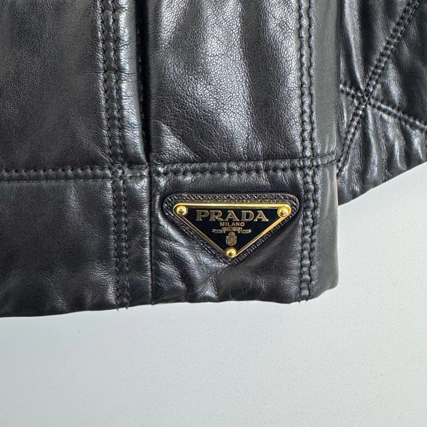 Prada Prada checkered lambskin cotton coat with triangular logo Size S / US 4 / IT 40 - 4 Thumbnail