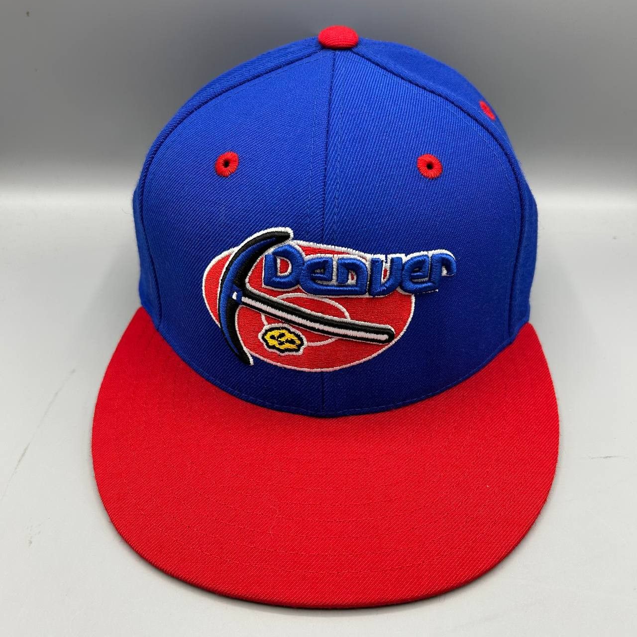 Mitchell & Ness Denver Nuggets Hat Men 7 1/4 Blue Red NBA Fitted Cap Wool Size ONE SIZE - 1 Thumbnail