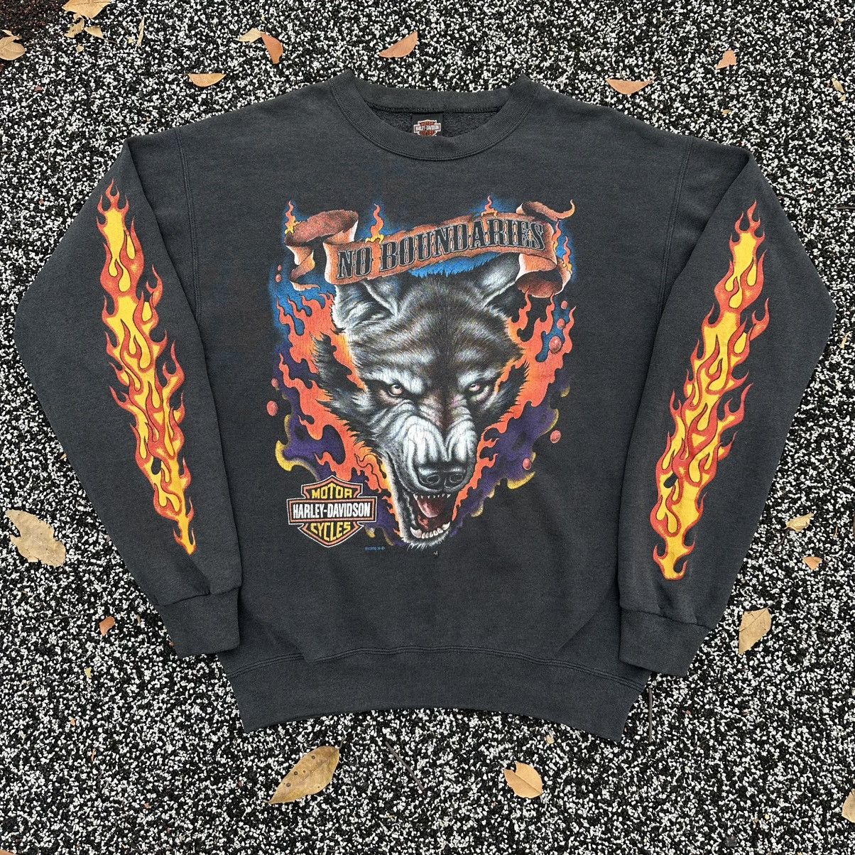 Harley Davidson Vintage 90s harley davidson flame sleeve Size US L / EU 52-54 / 3 - 1 Thumbnail