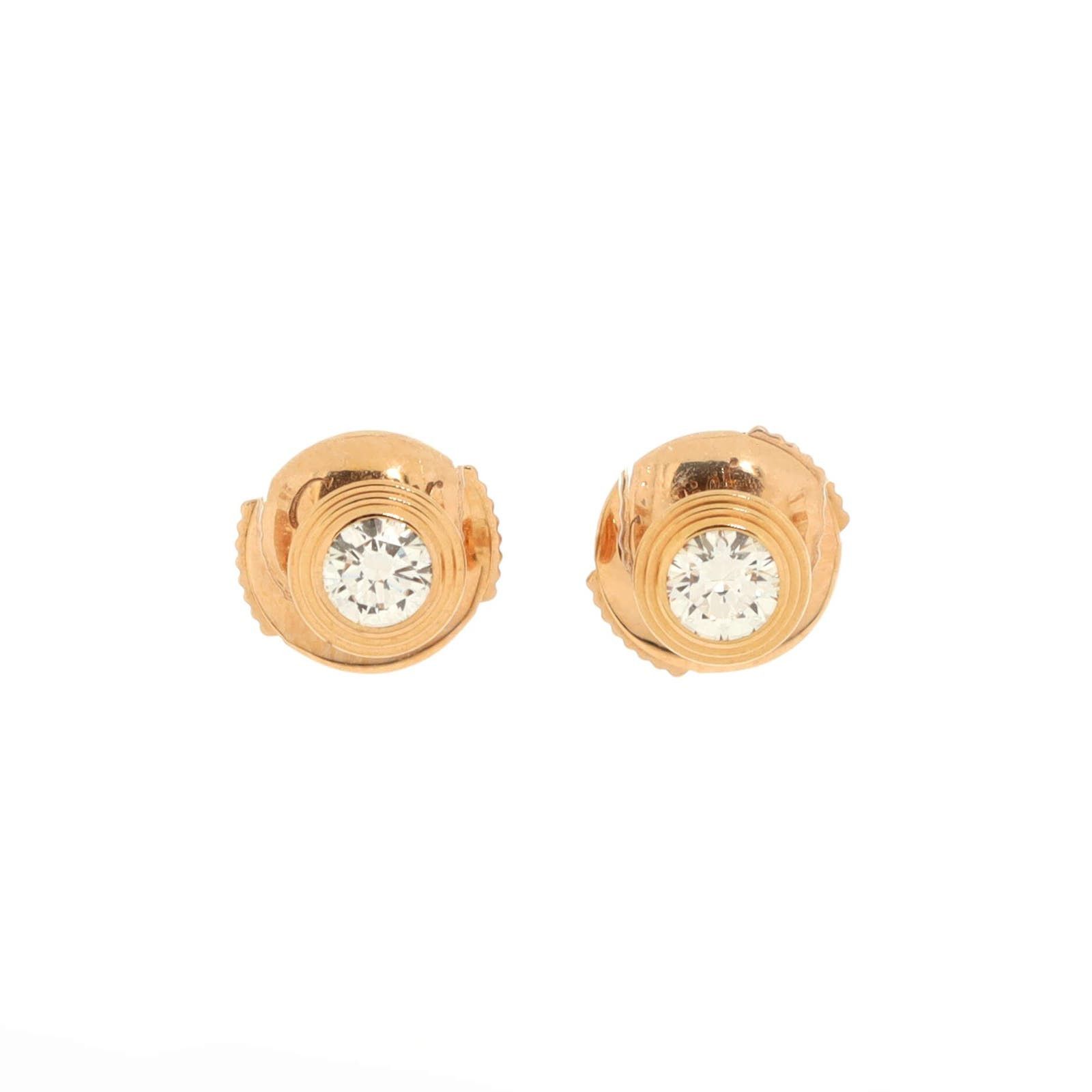 image of Cartier D'amour Stud Earrings 18K Rose Gold And Diamonds Small, Women's