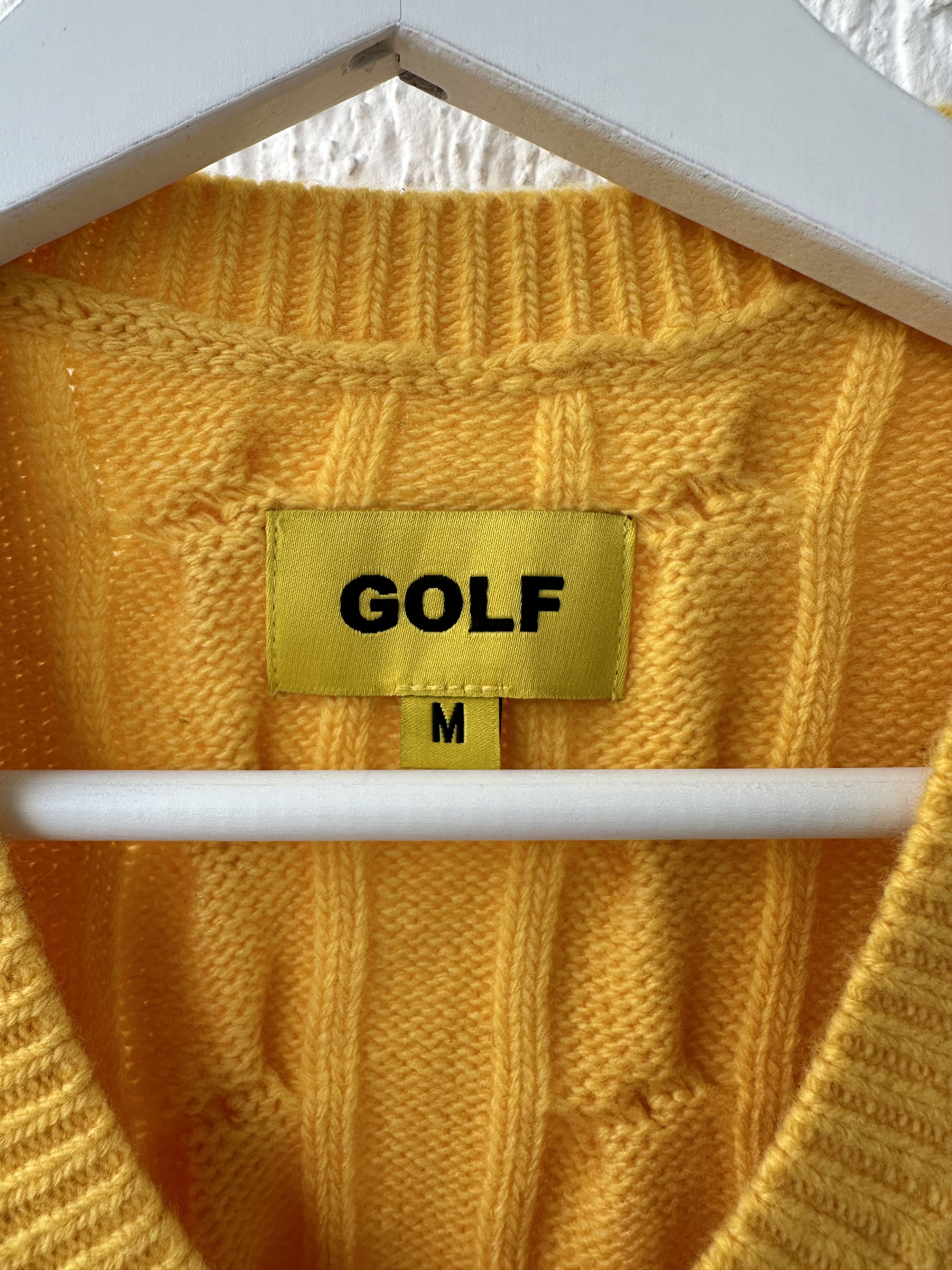 Golf Wang yellow cable knit sweater vest Size US M / EU 48-50 / 2 - 3 Thumbnail
