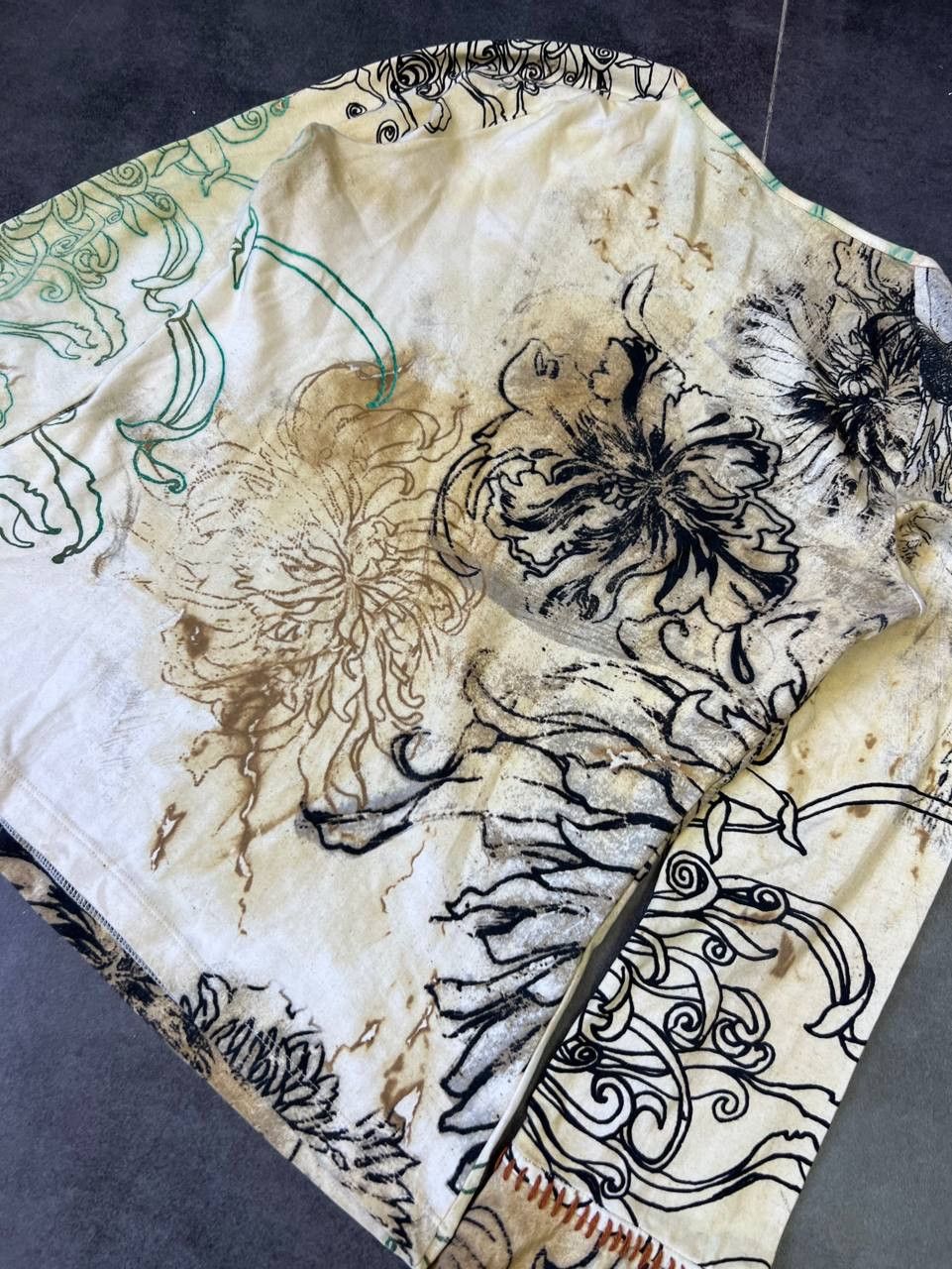 Roberto Cavalli vintage Roberto Cavalli Flowers ink print y2k Top Size S / US 4 / IT 40 - 7 Thumbnail