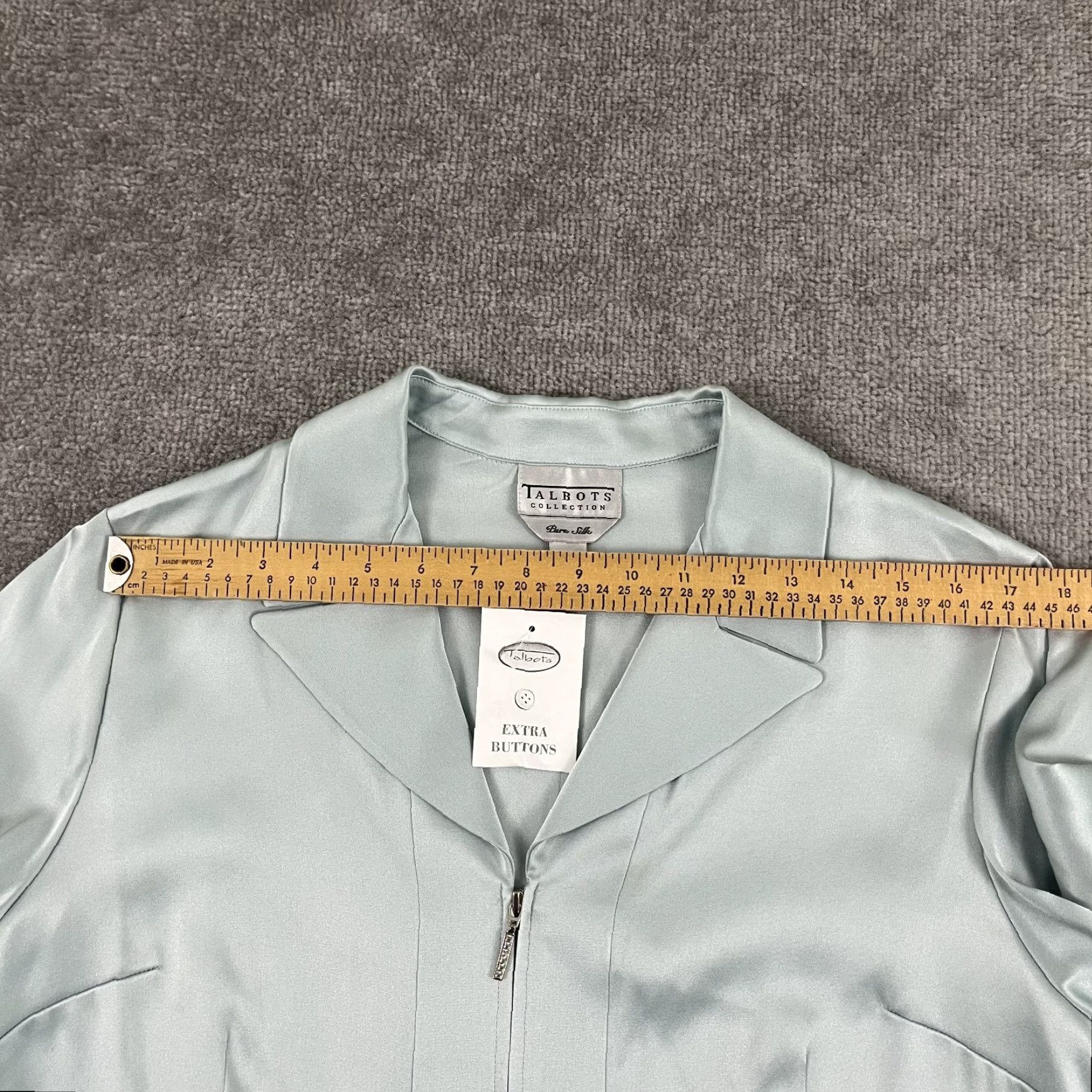 Talbots Talbots Blazer Jacket Womens Size 16 Blue 100% Silk Full Zip Career Office Size XXL / US 16-18 / IT 52-54 - 6 Thumbnail