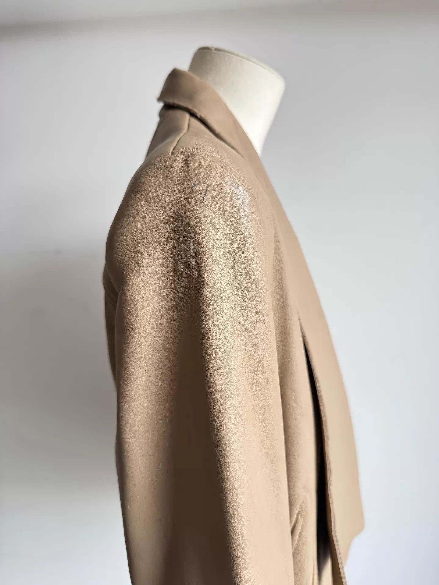 Helmut Lang Helmut Lang 2012AW Asymmetric Leather Jacket Size P Size ONE SIZE - 4 Thumbnail