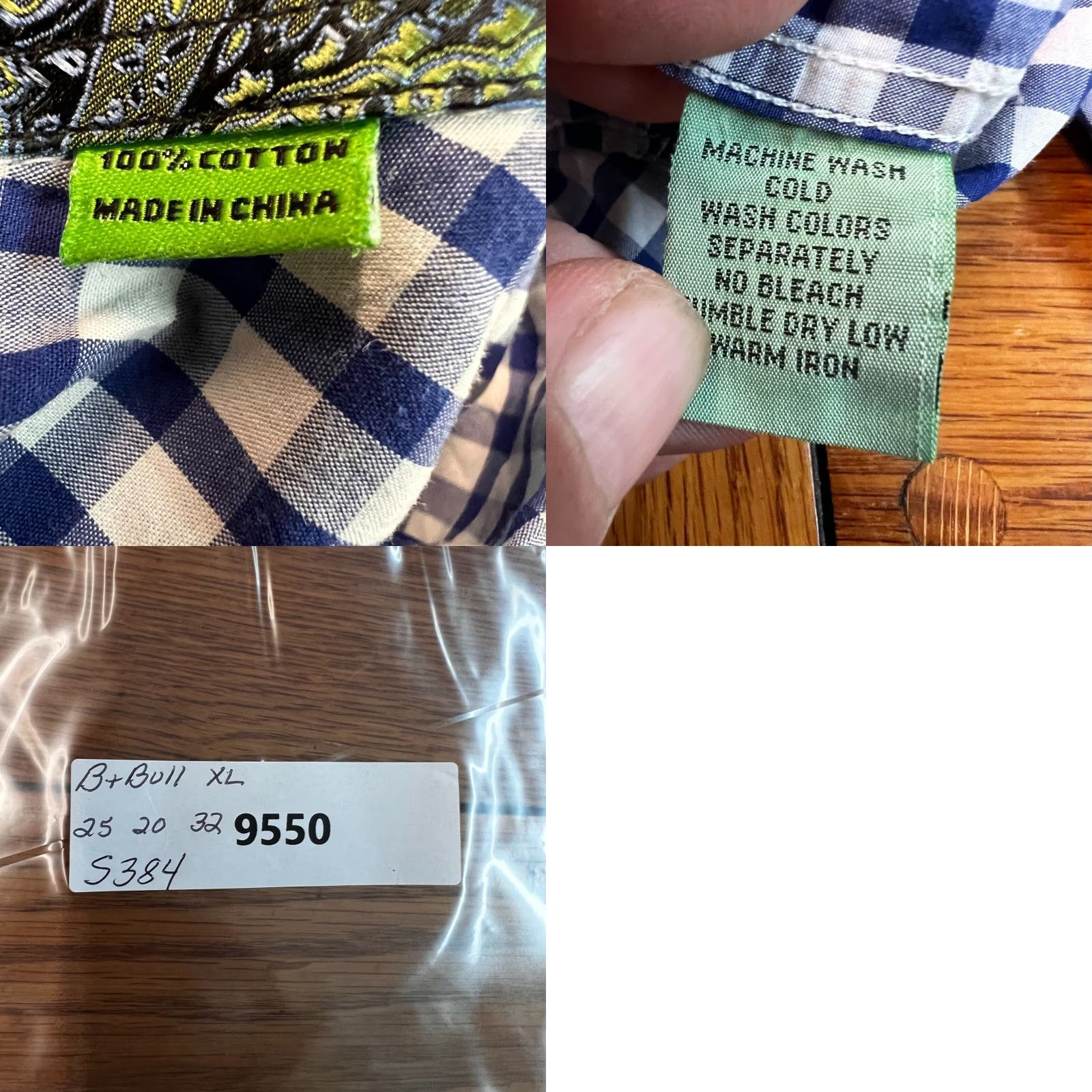 Vintage Bristol & Bull Checked Long Sleeve Button Up Shirt Mens XL Blue Cotton Size US XL / EU 56 / 4 - 8 Thumbnail