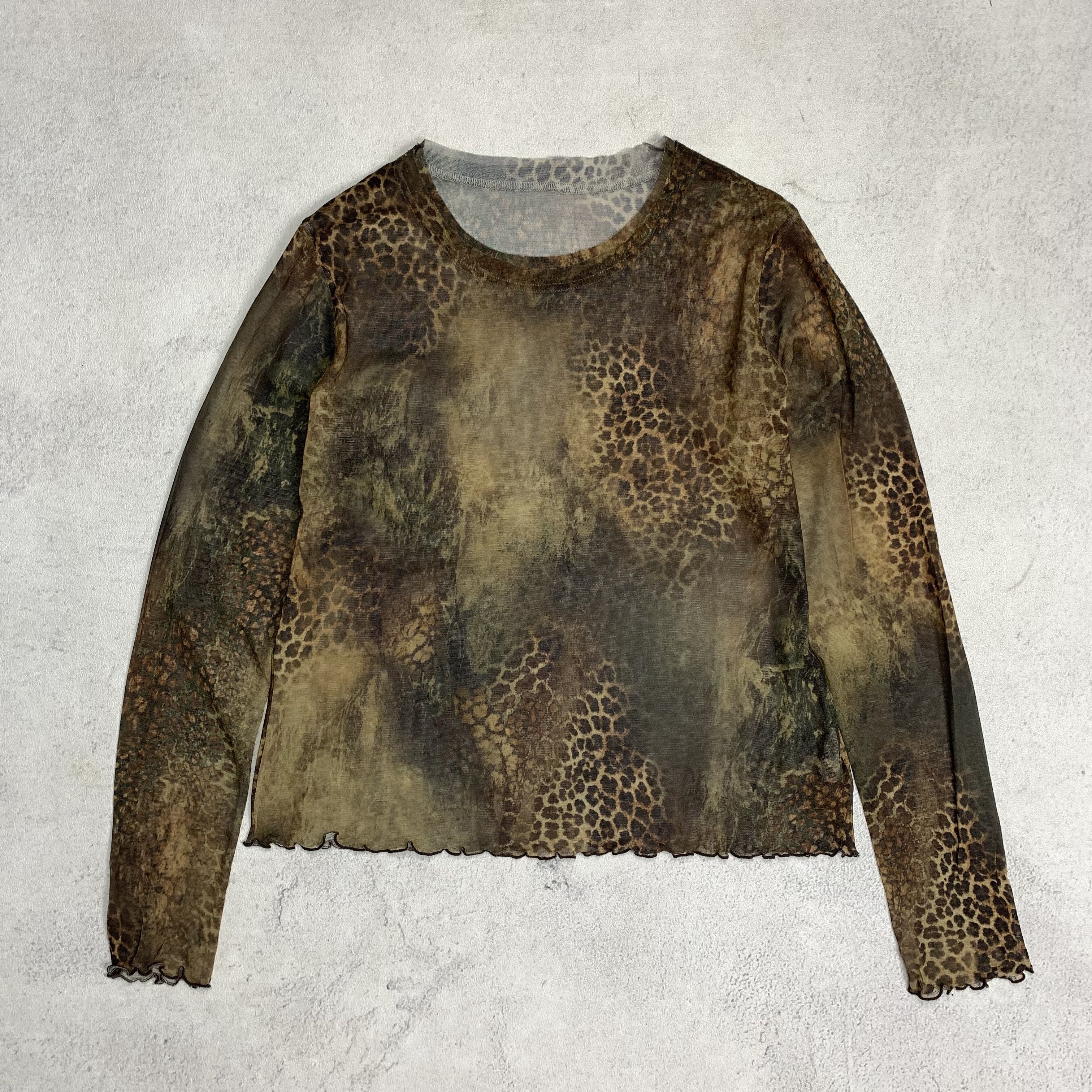 Vintage Vintage Leopard Mesh Top Tattoo Print JPG Gaultier Baroque Size S / US 4 / IT 40 - 1 Thumbnail