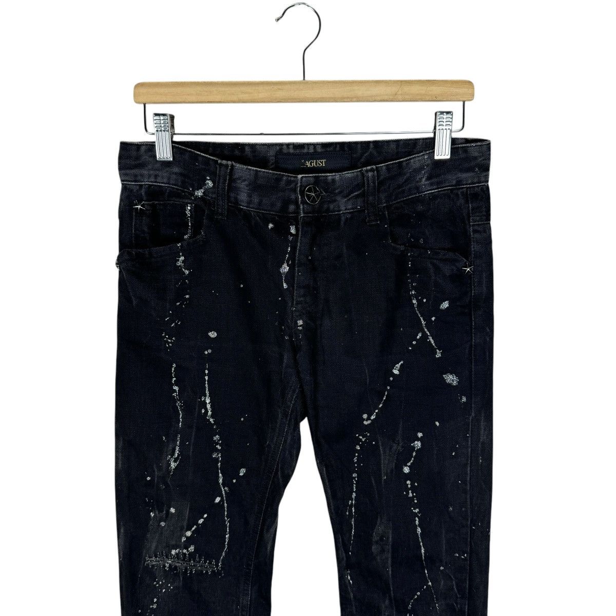 If Six Was Nine 🌟00s LAGUST PAINT SPLASHED DENIM PANTS Size US 32 / EU 48 - 3 Thumbnail