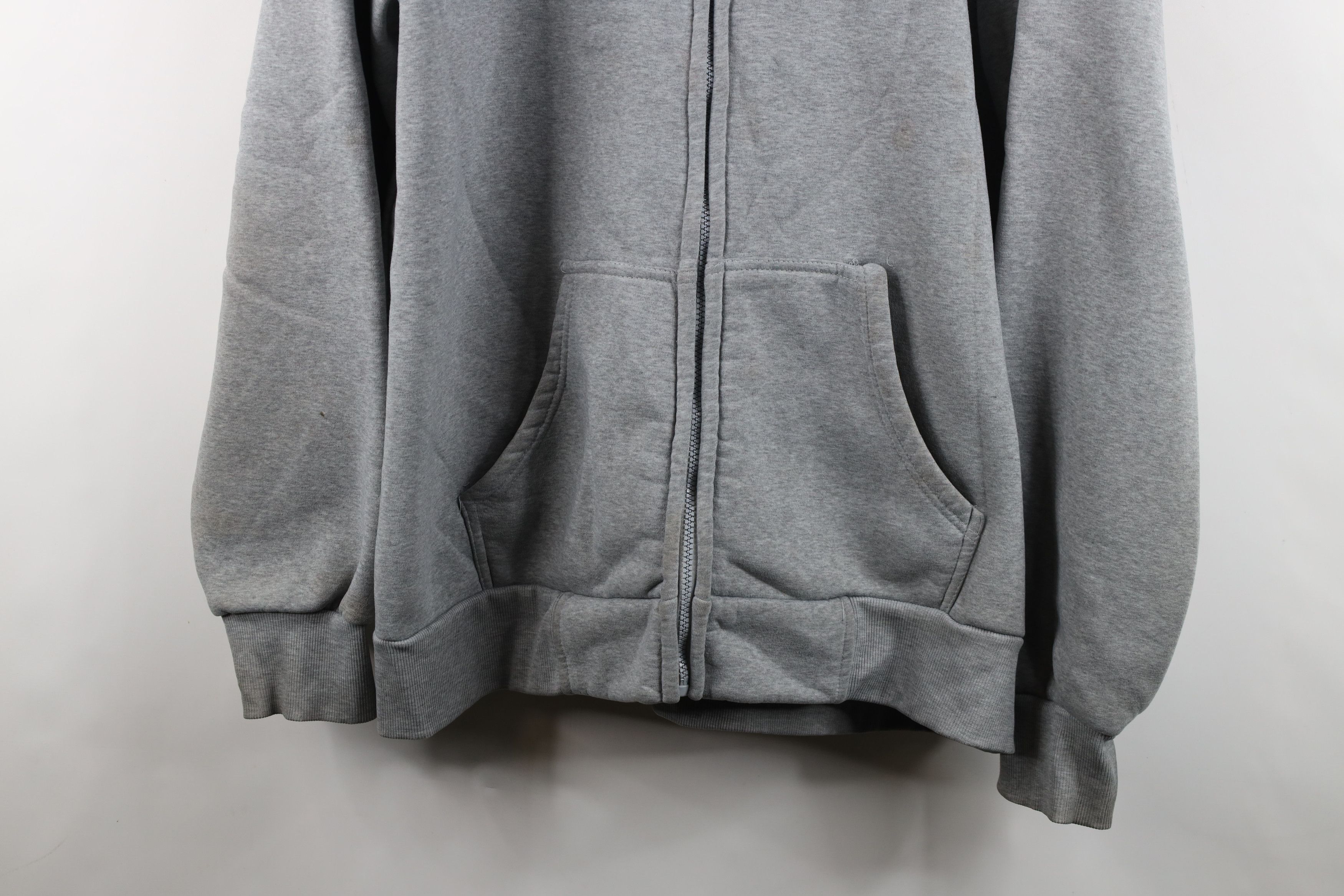 Vintage Vintage 90s Y2K Streetwear Full Zip Hoodie Sweatshirt Gray Size US XXL / EU 58 / 5 - 3 Thumbnail
