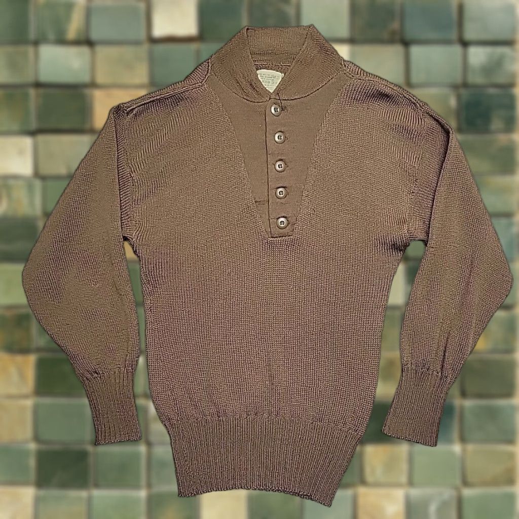 Vintage VINTAGE US Military Wool Sweater Mens M Brown Pullover Ilana Knitwear 90s Size US M / EU 48-50 / 2 - 1 Thumbnail