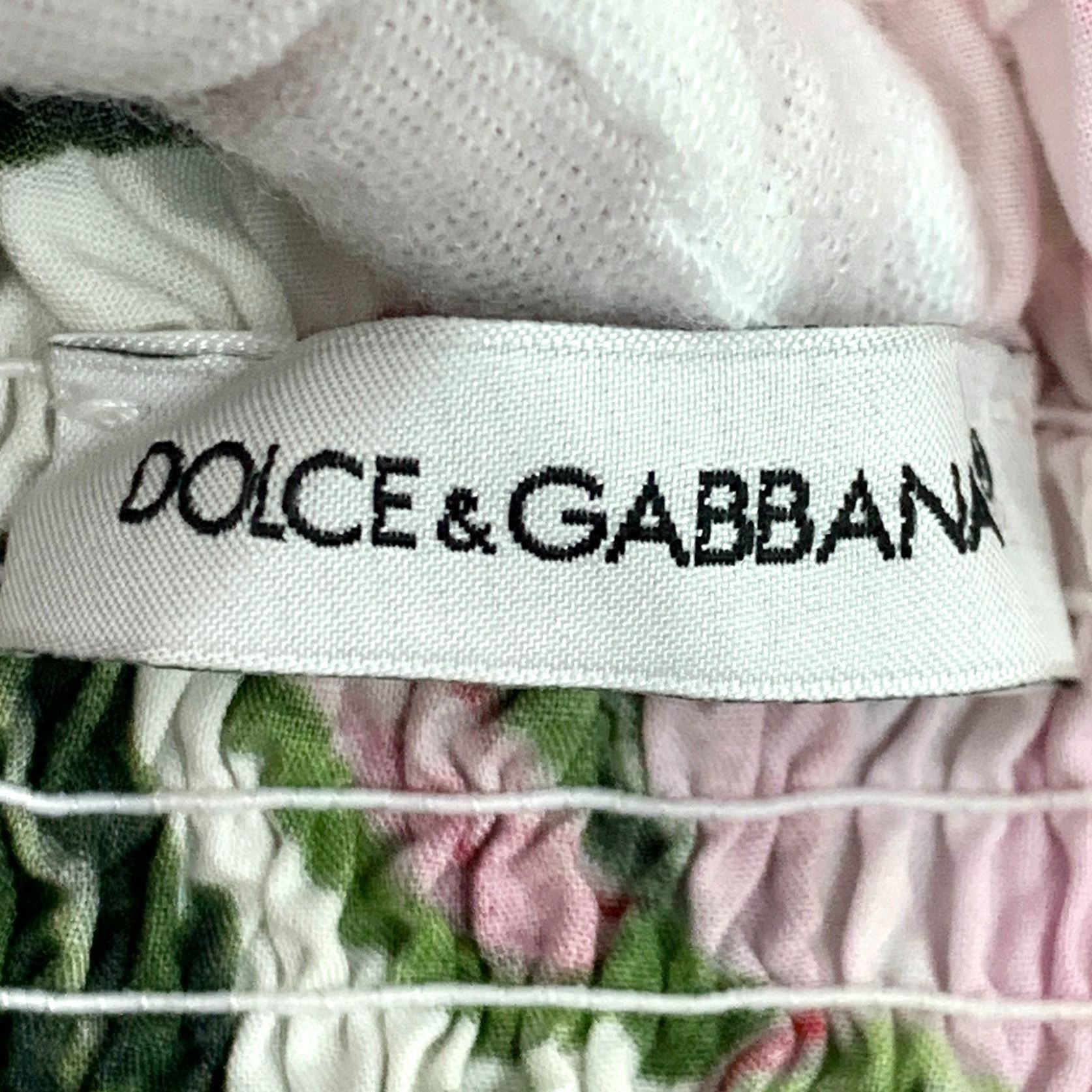Dolce & Gabbana Dolce & Gabbana Pink Rose Print Cotton Slip Dress L Size L / US 10 / IT 46 - 3 Thumbnail